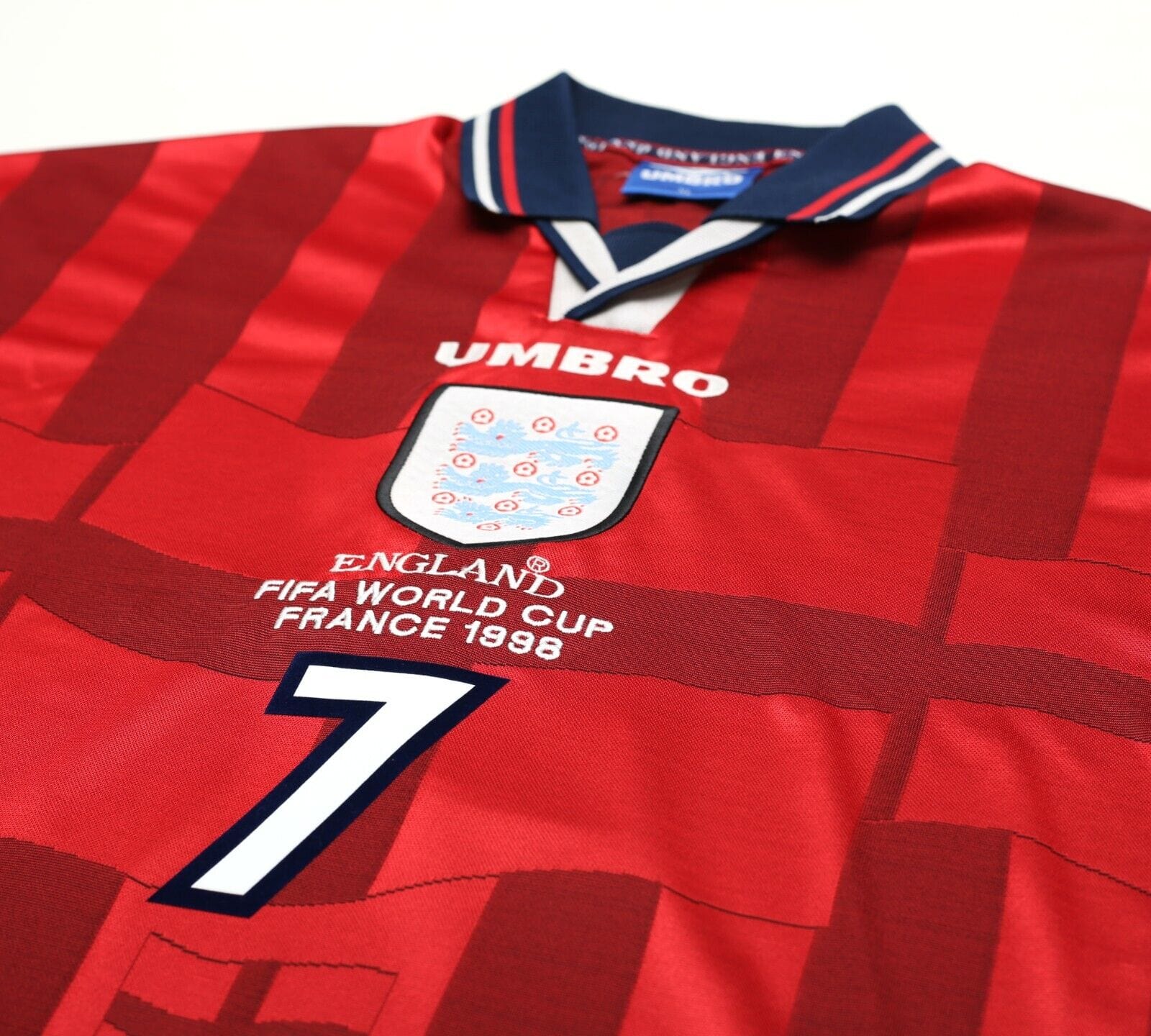 1997/99 BECKHAM #7 England Vintage Umbro Away Football Shirt (XL) World Cup 98