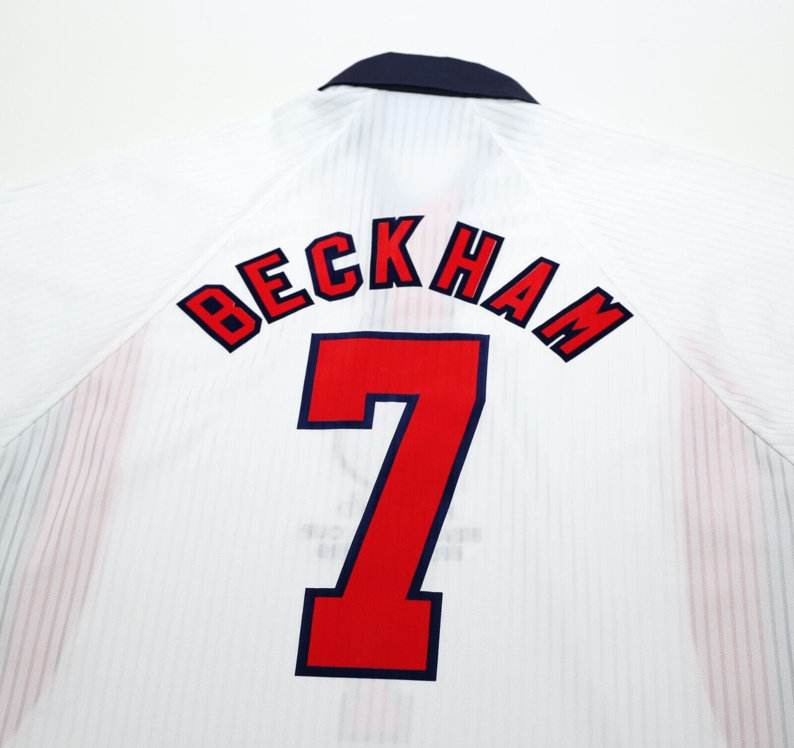 1997/99 BECKHAM #7 England Vintage Umbro Home Football Shirt (M/L) World Cup 98