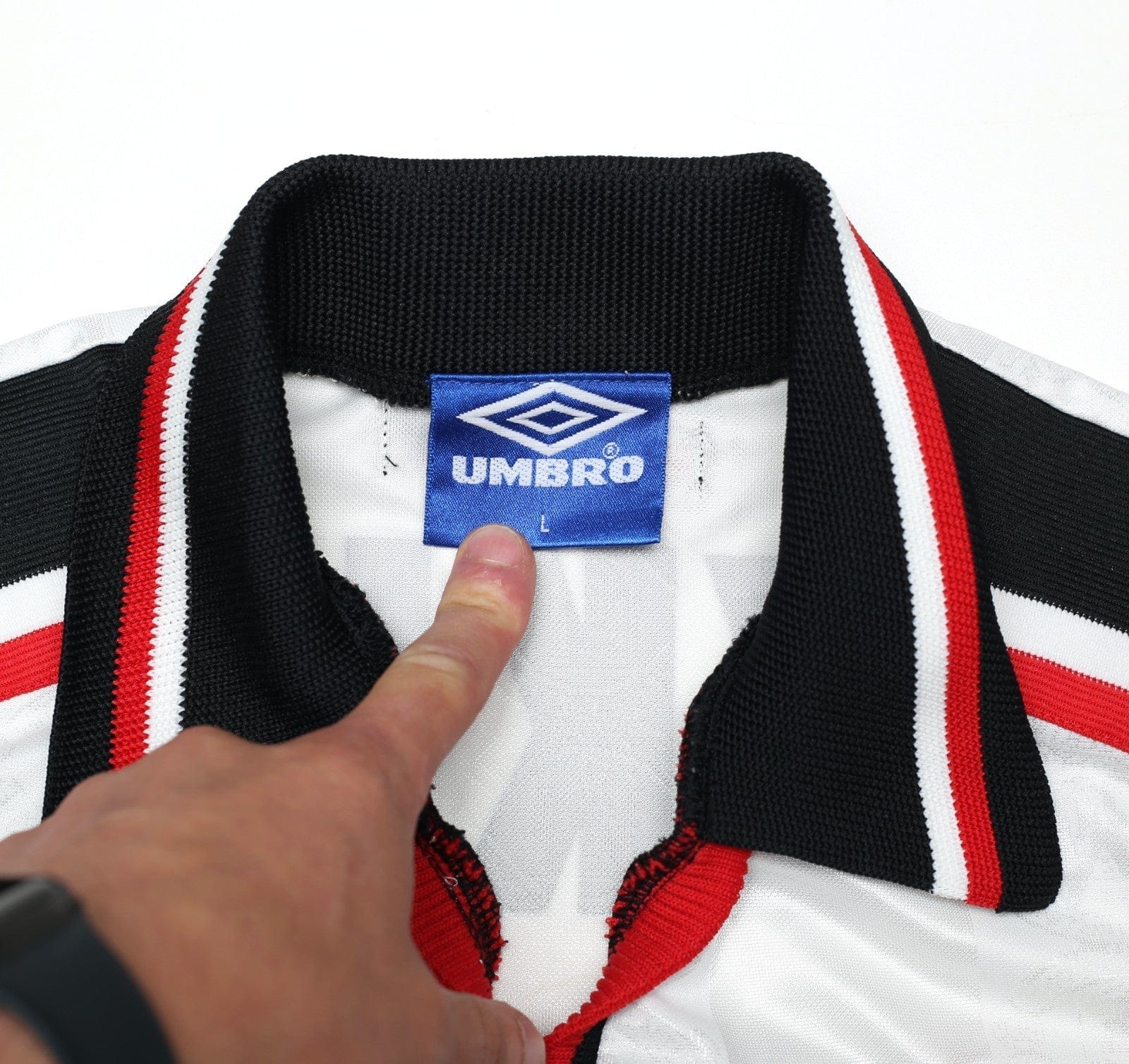 1997/99 BECKHAM #7 Manchester United Vintage Umbro Away Football Shirt (L)