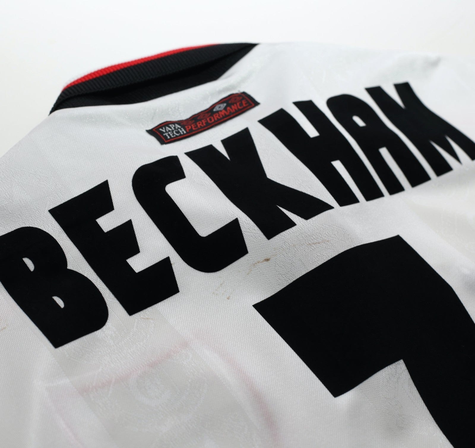 1997/99 BECKHAM #7 Manchester United Vintage Umbro Away Football Shirt (L)
