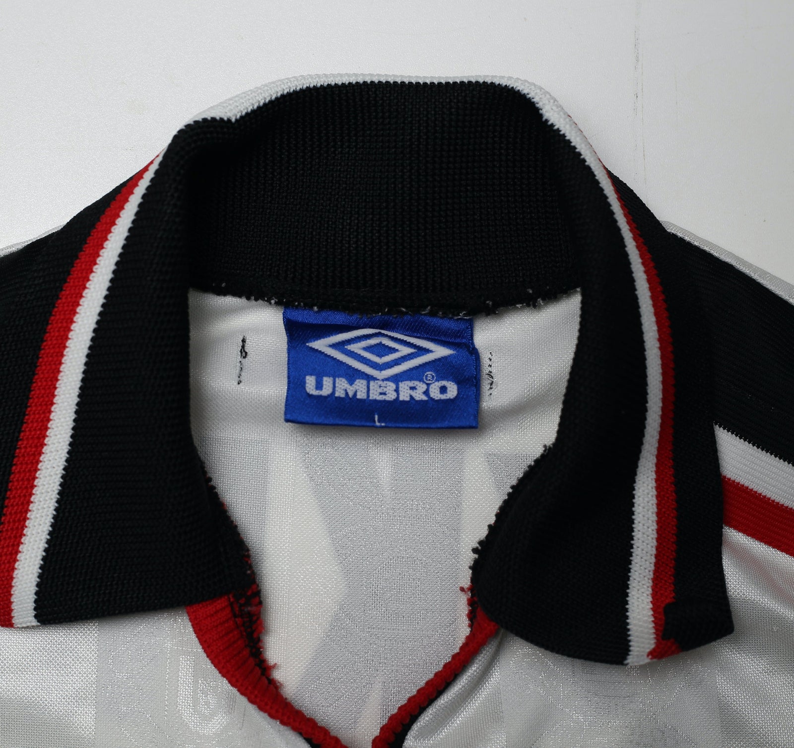 1997/99 BECKHAM #7 Manchester United Vintage Umbro Away Football Shirt (L)