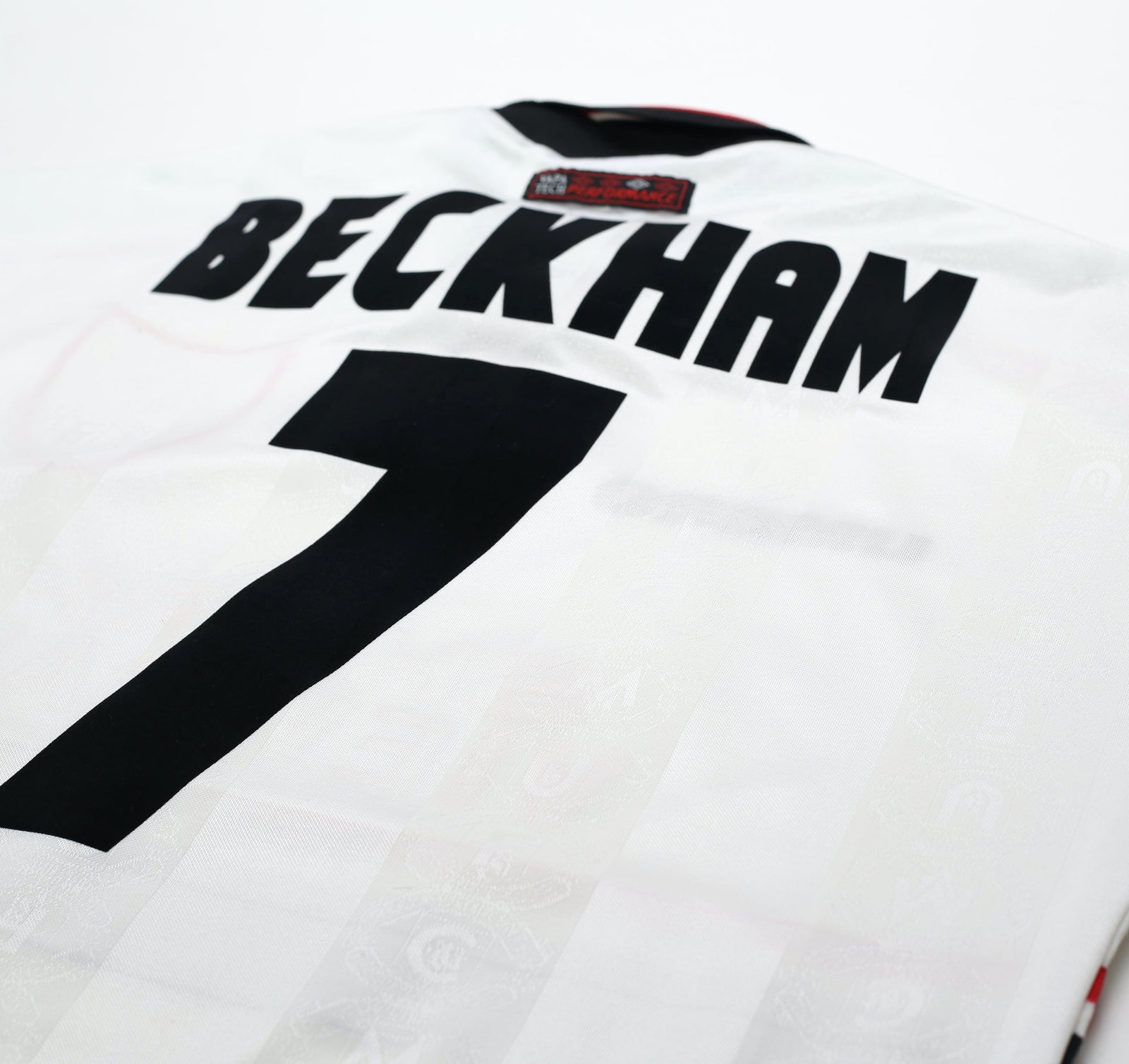 1997/99 BECKHAM #7 Manchester United Vintage Umbro Away Football Shirt (L)