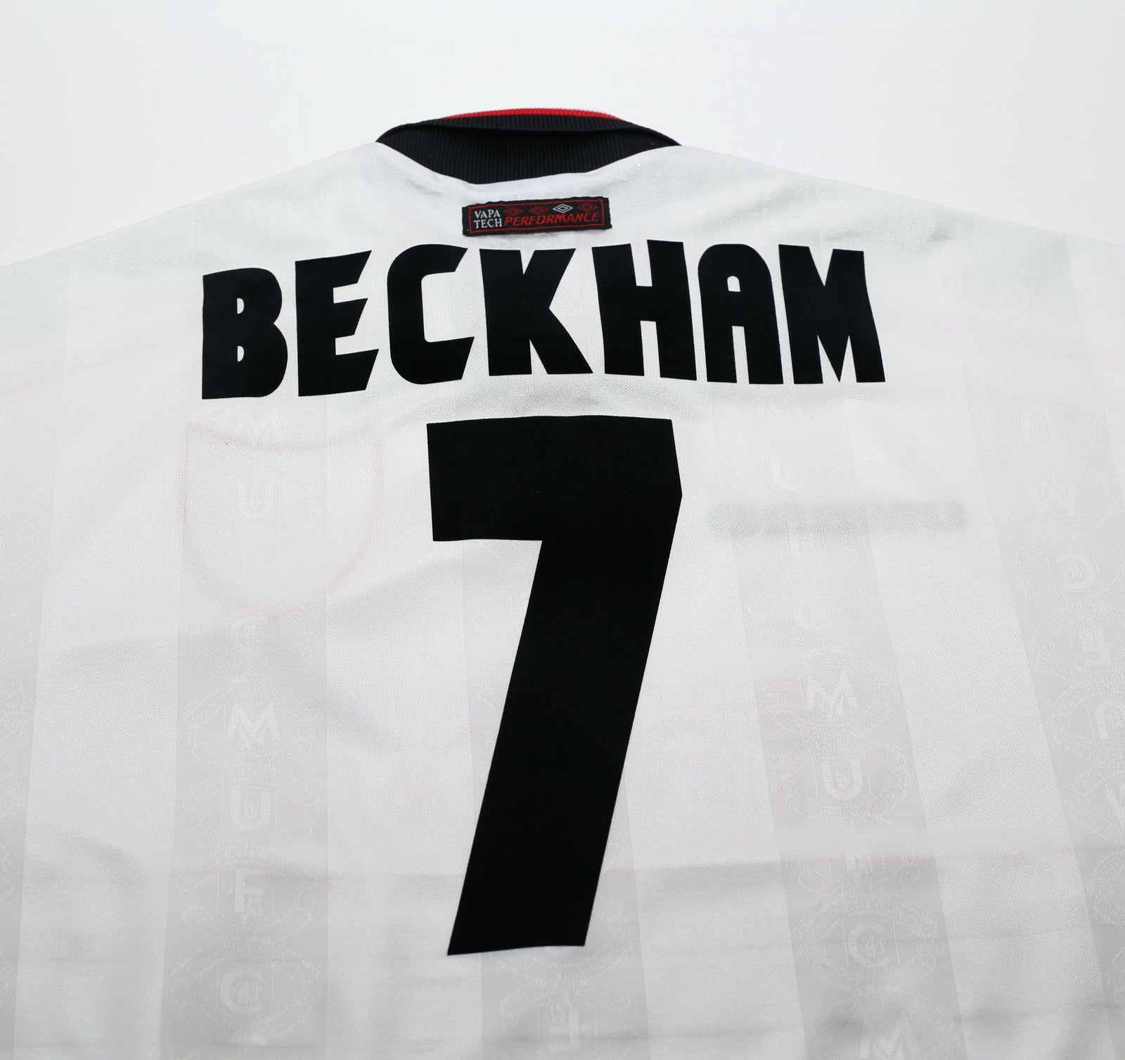 1997/99 BECKHAM #7 Manchester United Vintage Umbro Away Football Shirt (L)