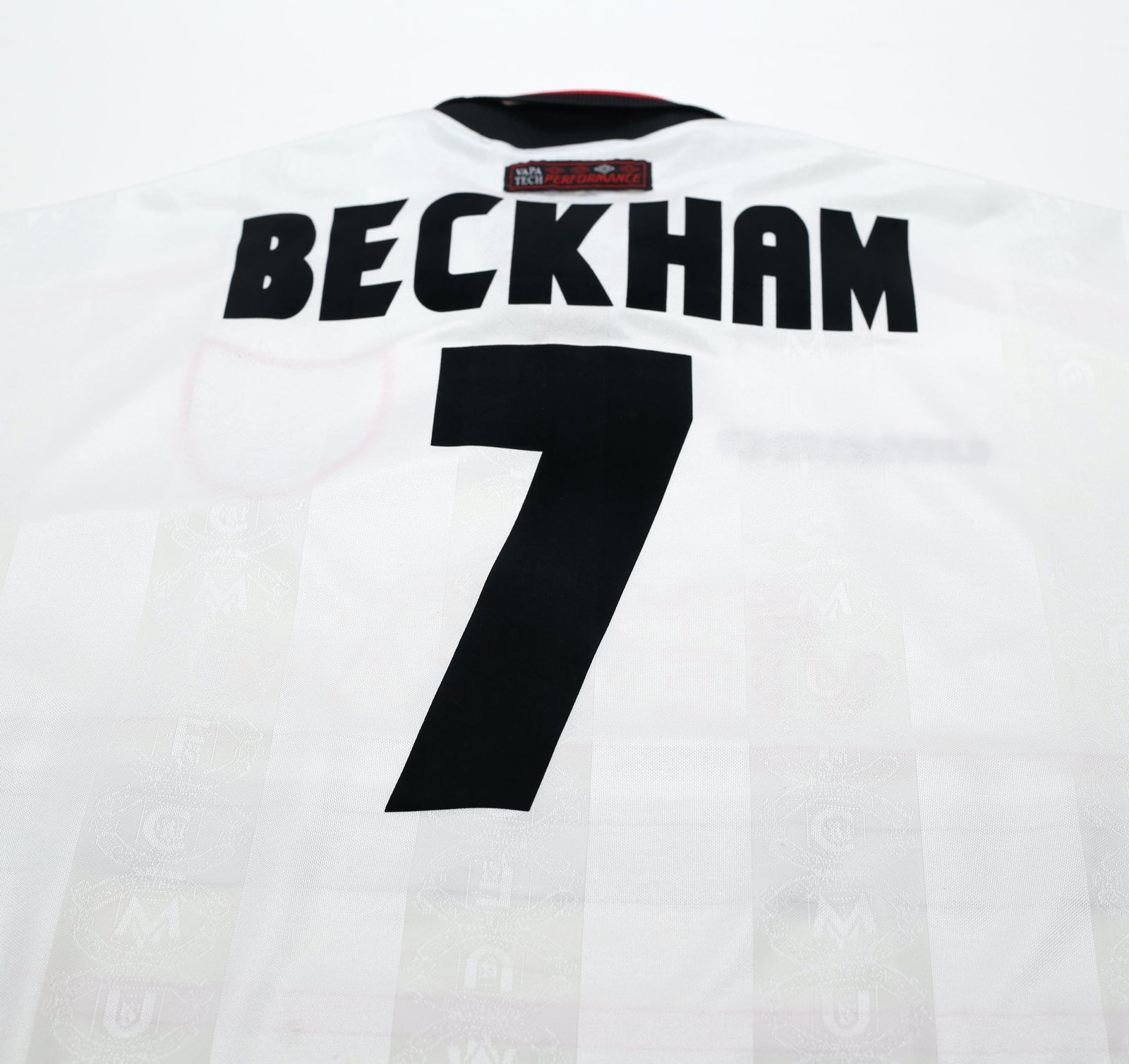 1997/99 BECKHAM #7 Manchester United Vintage Umbro Away Football Shirt (L)
