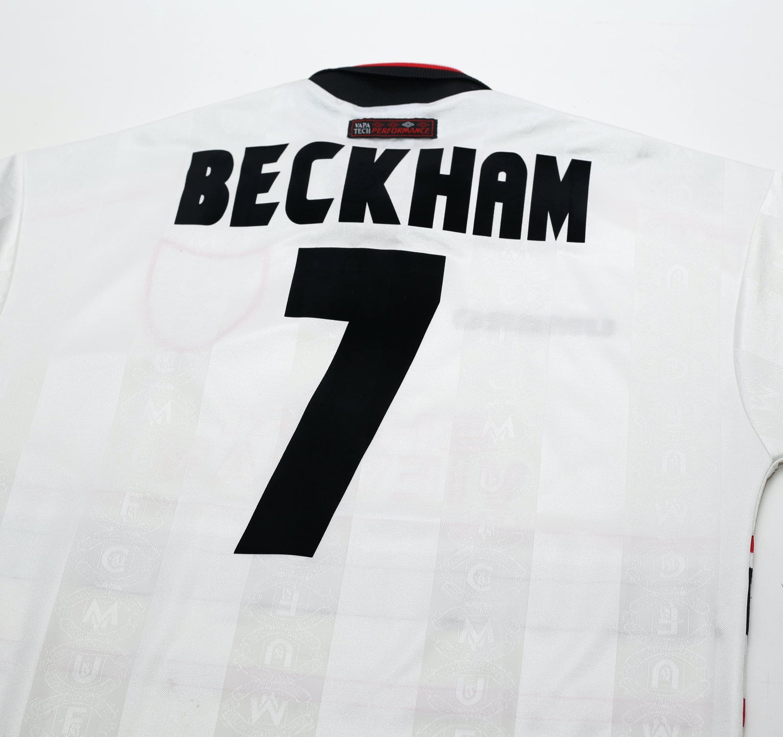 1997/99 BECKHAM #7 Manchester United Vintage Umbro Away Football Shirt (L)