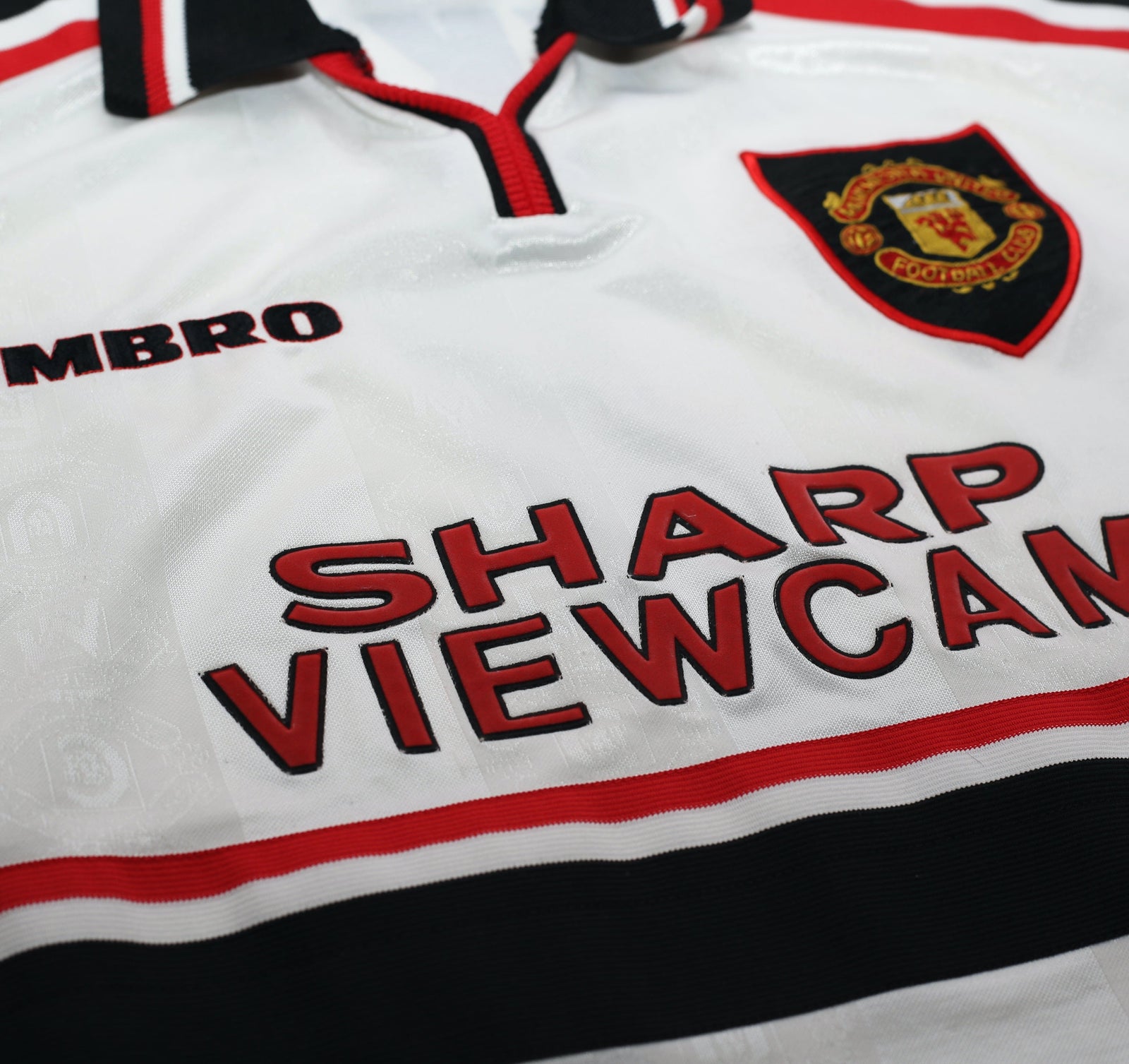 1997/99 BECKHAM #7 Manchester United Vintage Umbro Away Football Shirt (L)