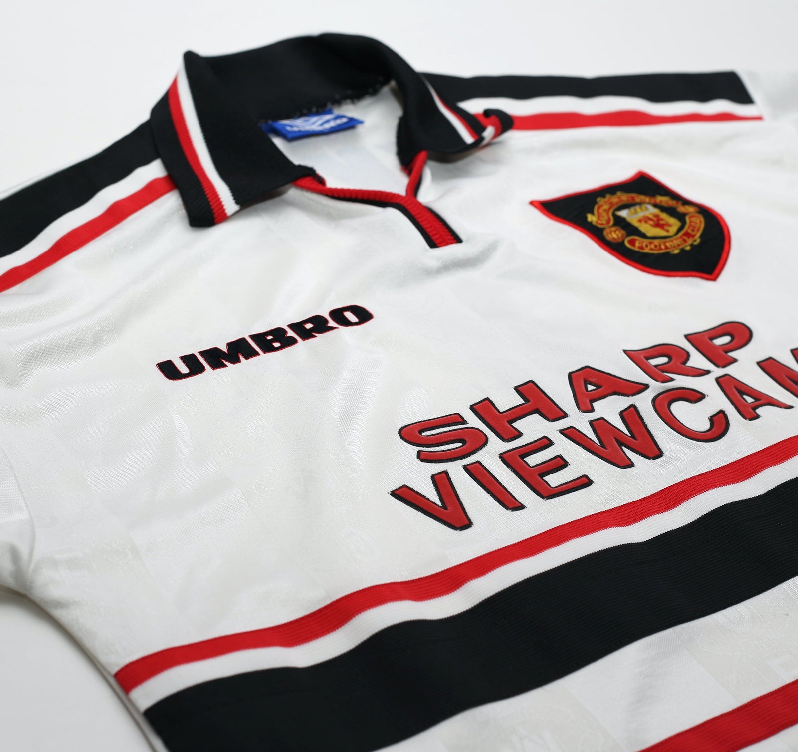 1997/99 BECKHAM #7 Manchester United Vintage Umbro Away Football Shirt (L)
