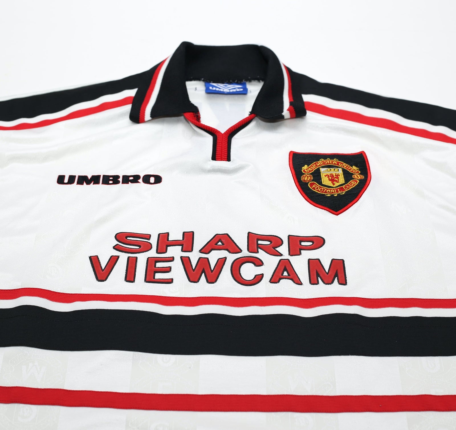 1997/99 BECKHAM #7 Manchester United Vintage Umbro Away Football Shirt (L)
