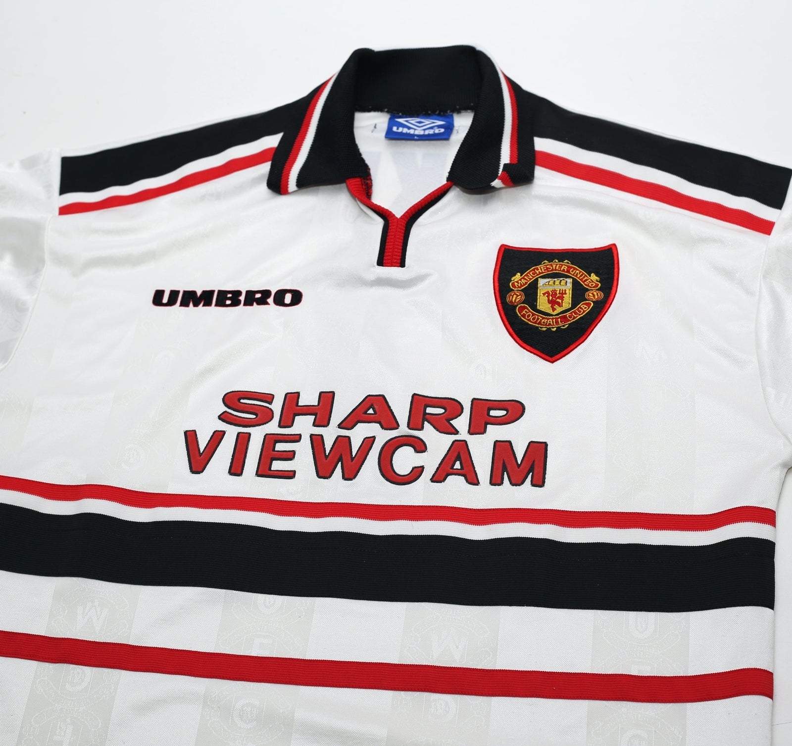1997/99 BECKHAM #7 Manchester United Vintage Umbro Away Football Shirt (L)