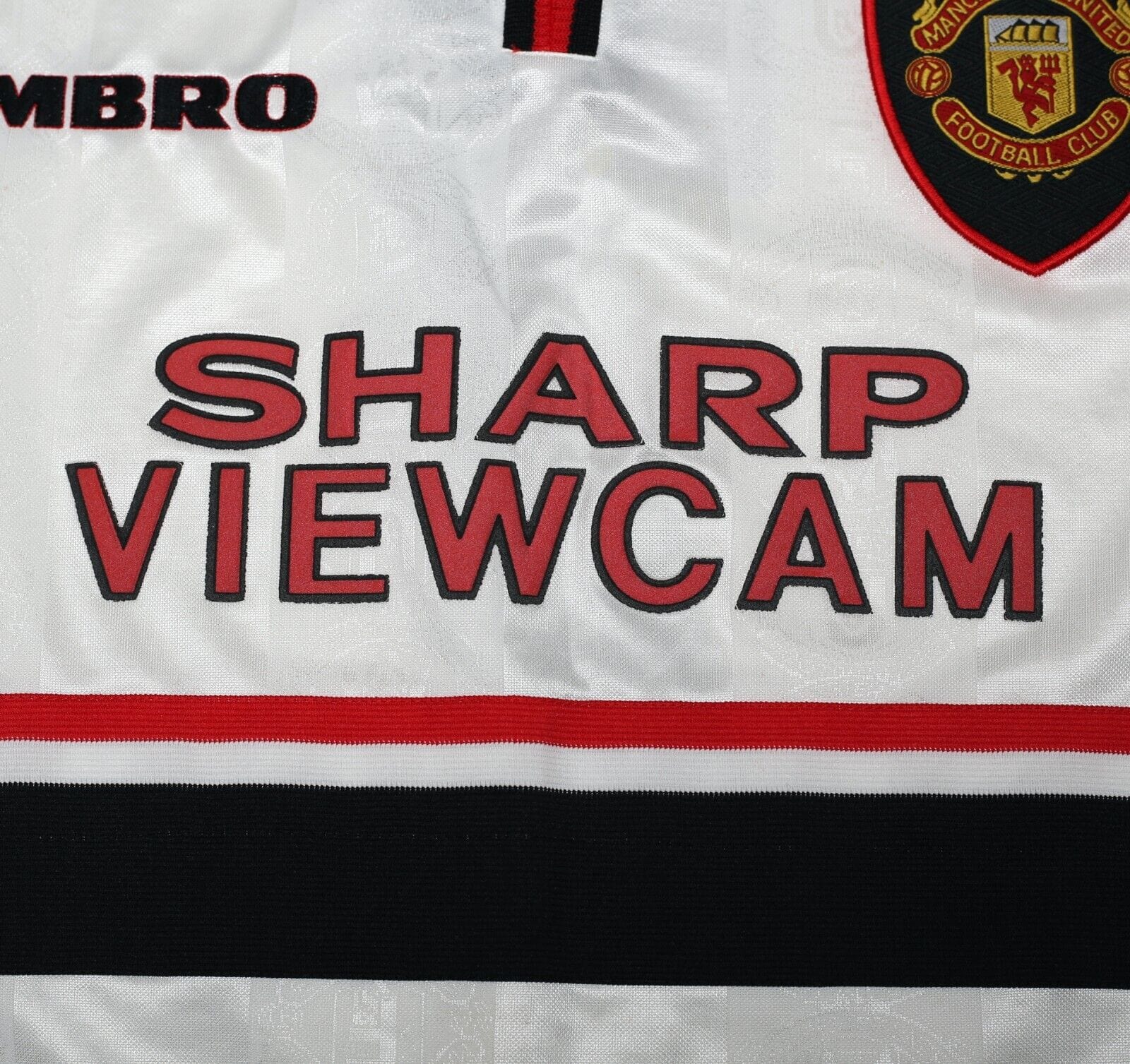 1997/99 BECKHAM #7 Manchester United Vintage Umbro Away Football Shirt (M)