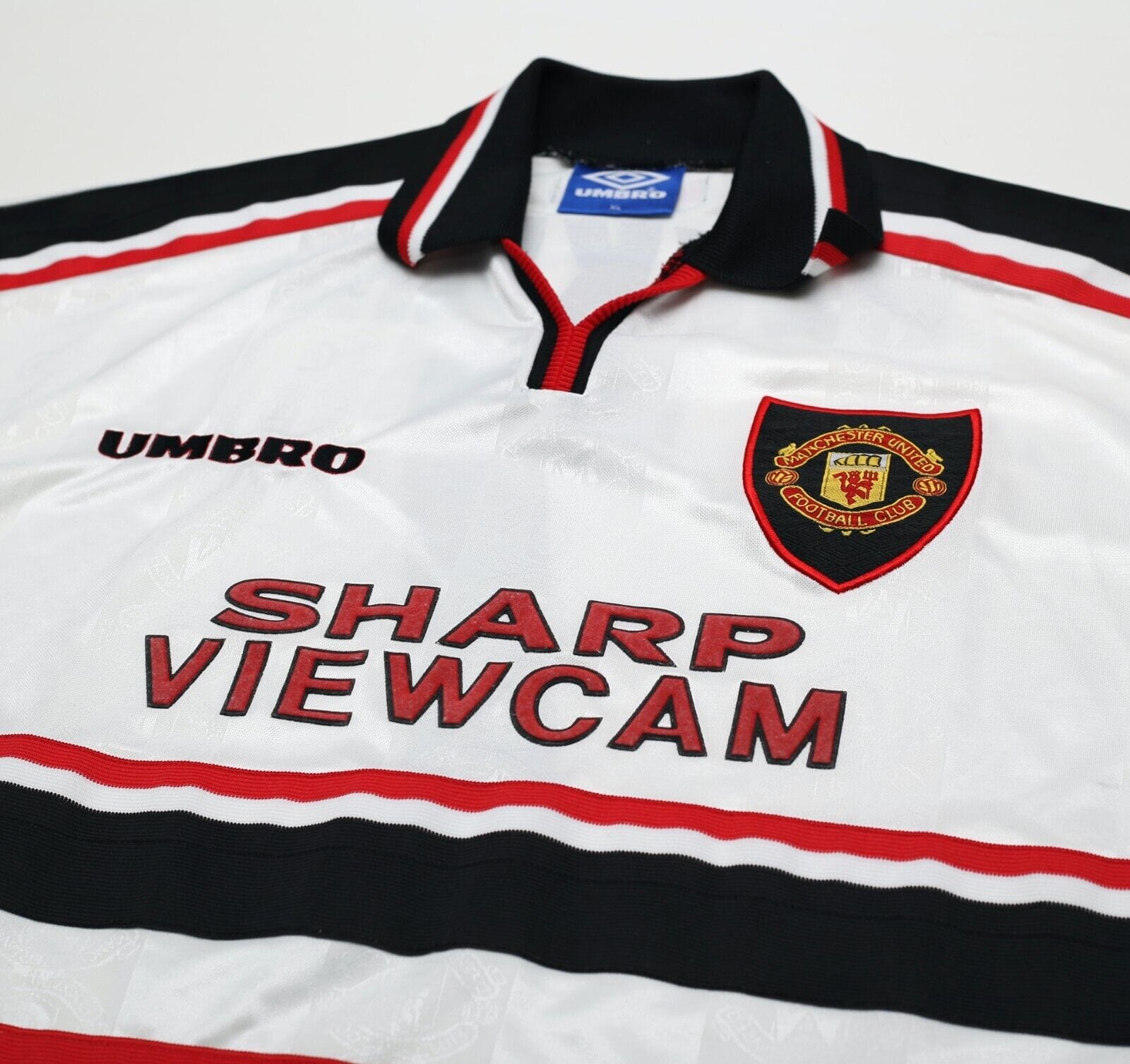 1997/99 BECKHAM #7 Manchester United Vintage Umbro Away Football Shirt (XL)