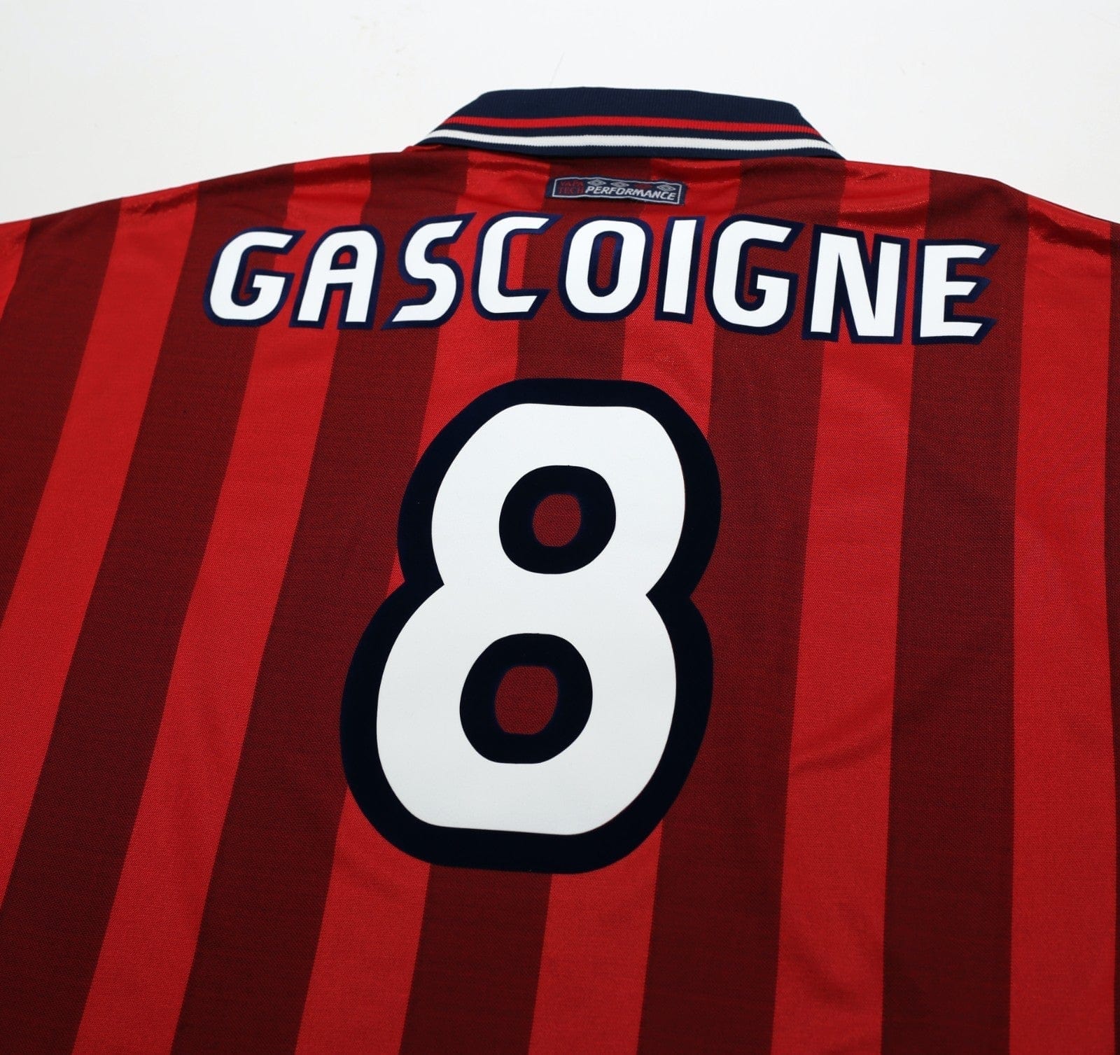 1997/99 GASCOIGNE #8 England Vintage Umbro Away Football Shirt (XL) Le Tournoi