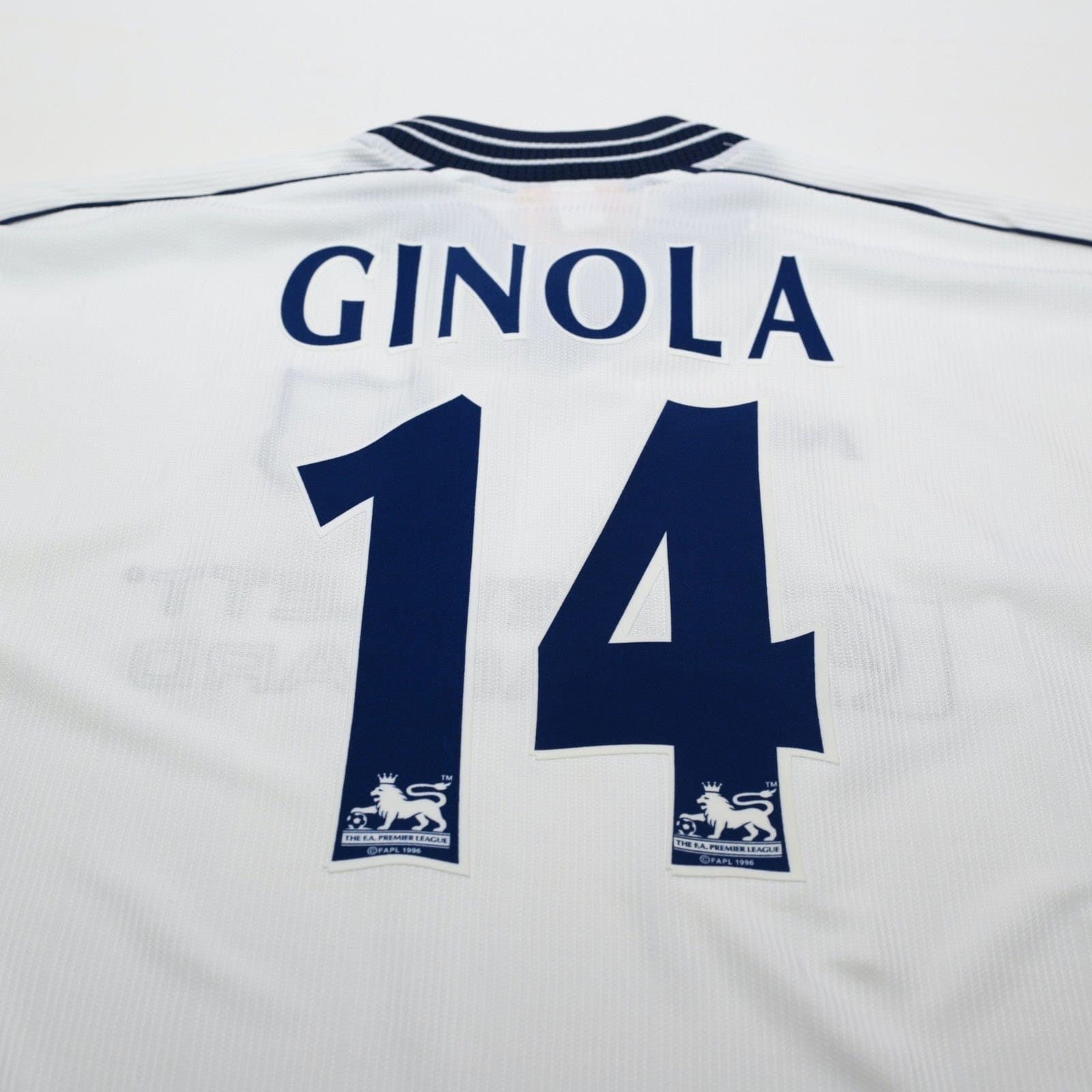 1997/99 Ginola #14 Tottenham Hotspur Vintage PONY Home Football Shirt (M)