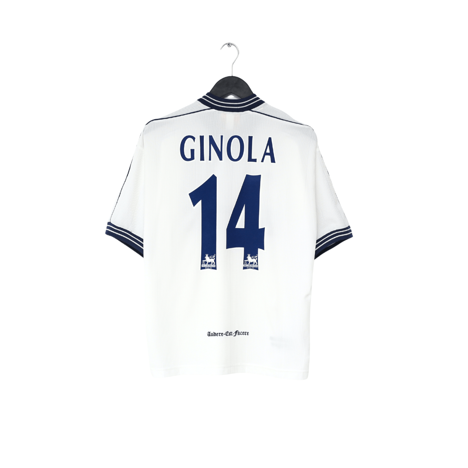 1997/99 GINOLA #14 Tottenham Hotspur Vintage PONY Home Football Shirt (S)