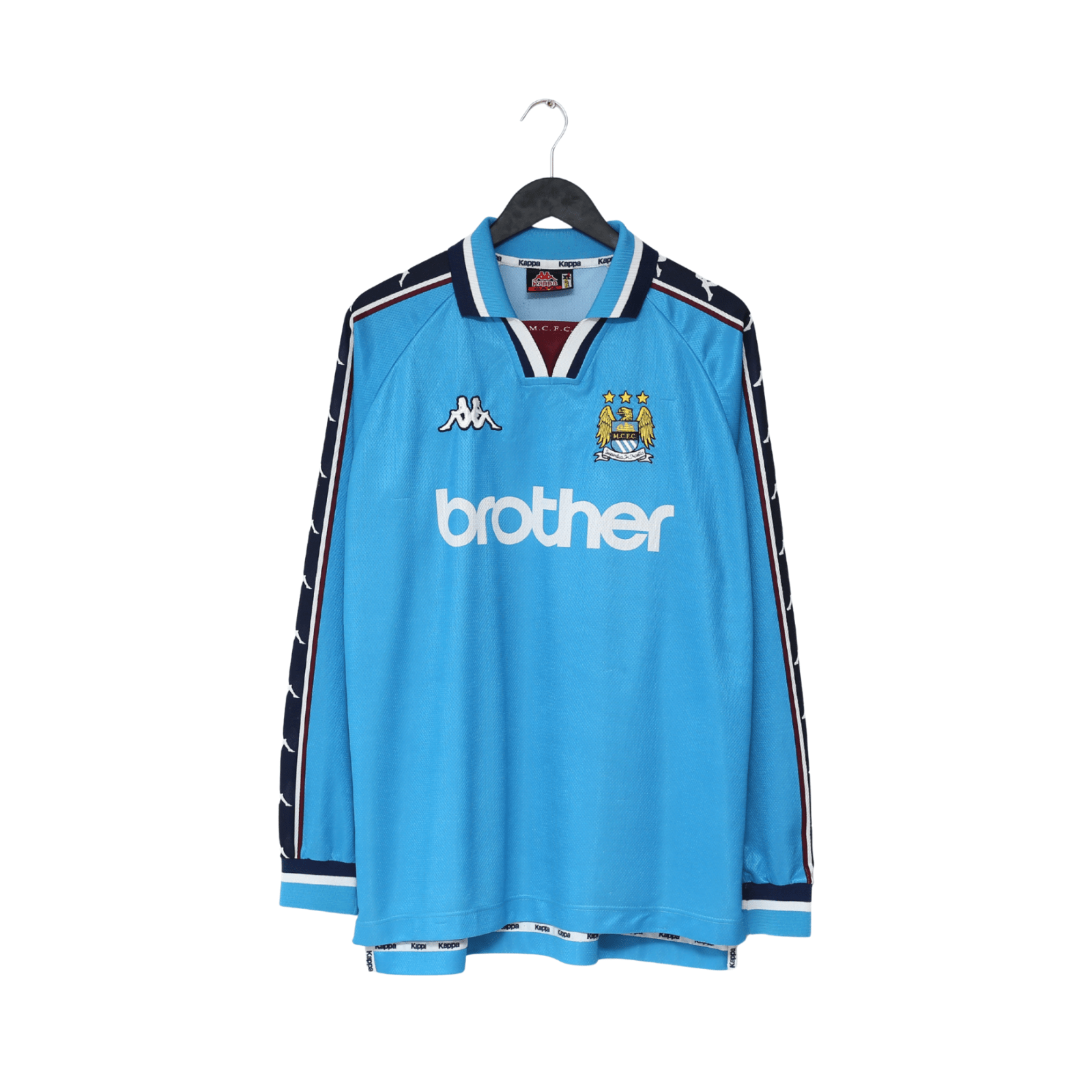 1997/99 MANCHESTER CITY Vintage Kappa Long Sleeve Home Football Shirt (XL)