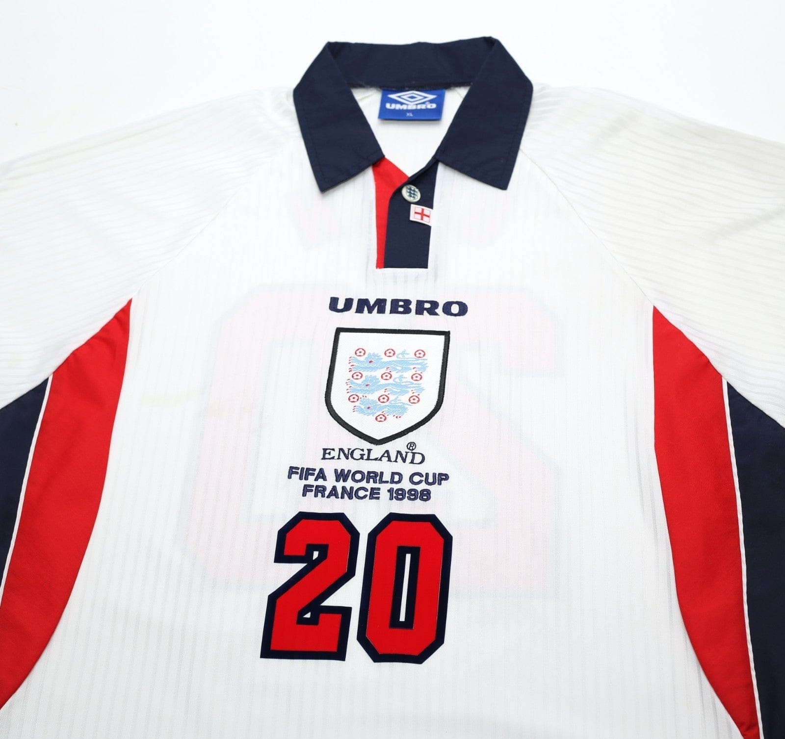 1997/99 OWEN #20 England Vintage Umbro Home Football Shirt (L/XL) France WC 98