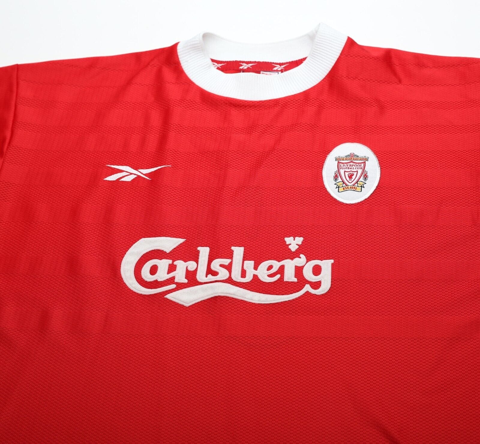 1998/00 FOWLER #9 Liverpool Vintage Reebok Home Football Shirt Jersey (L)