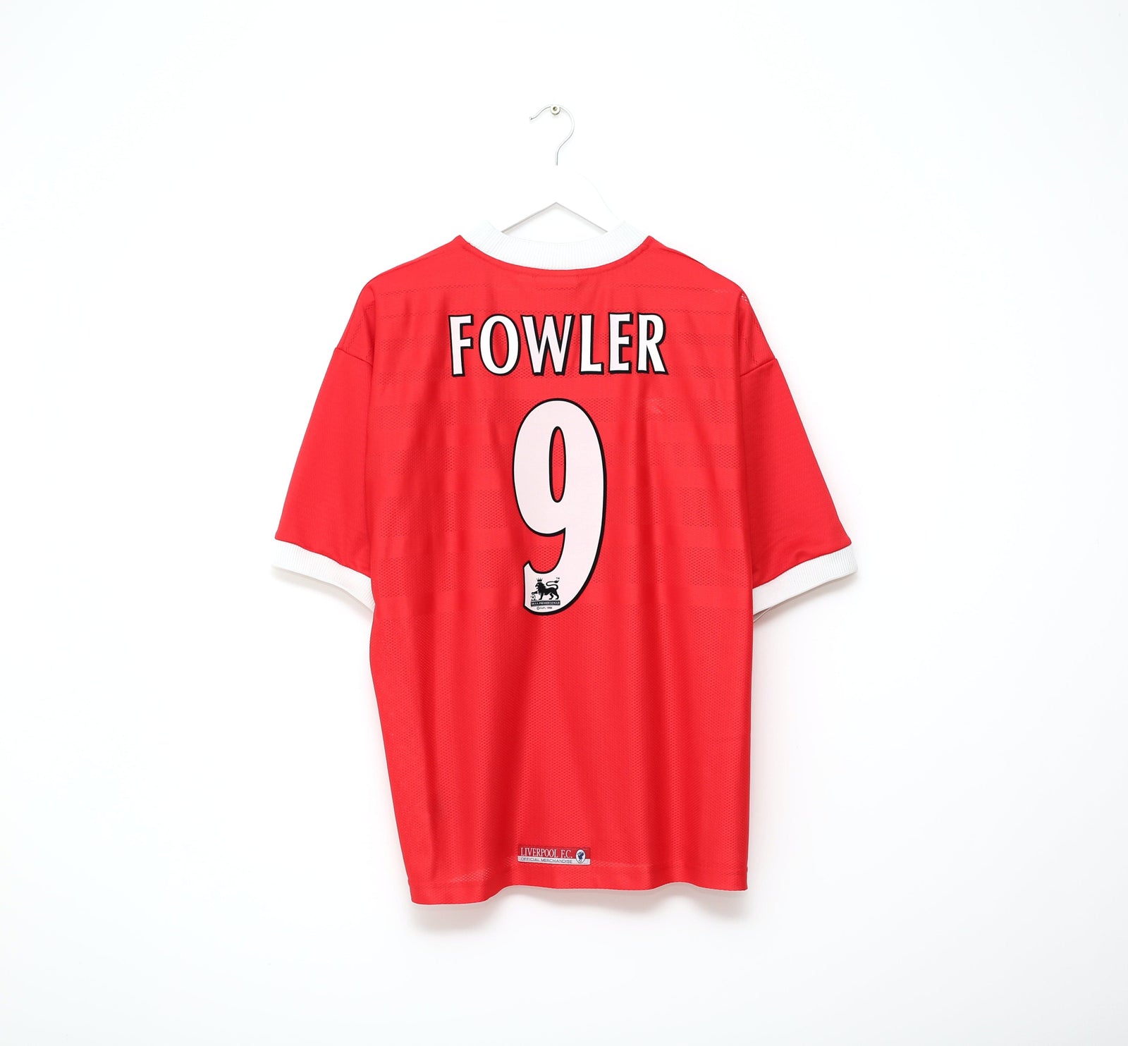 1998/00 FOWLER #9 Liverpool Vintage Reebok Home Football Shirt Jersey (L)