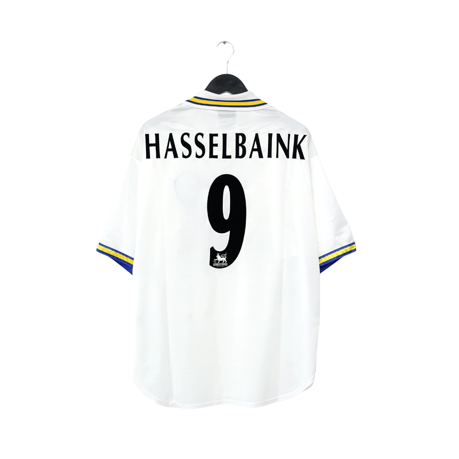 1998/00 Hasslebaink #9 Leeds United Home Football Shirt | Size L