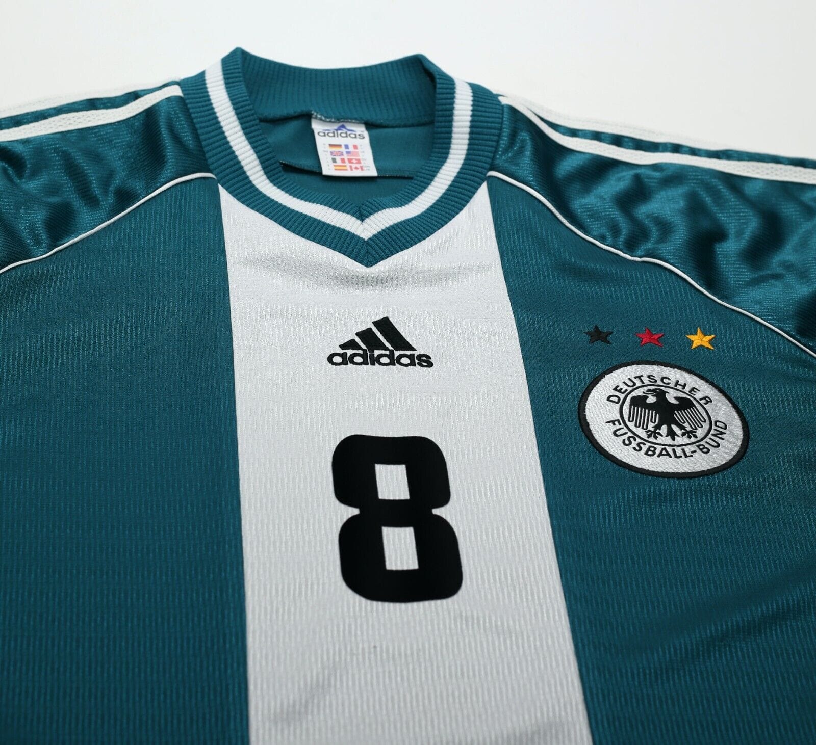 1998/00 MATTHAUS #8 Germany Vintage adidas Away Football Shirt (L) WC 98