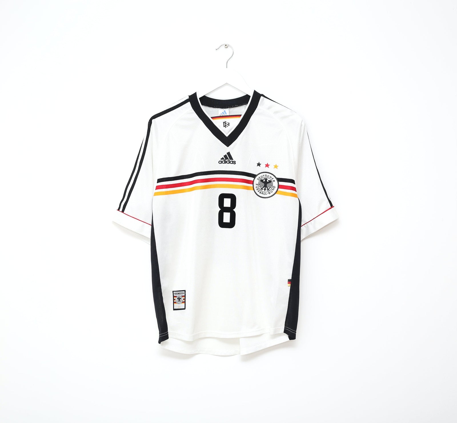 1998/00 MATTHAUS #8 Germany Vintage adidas Home Football Shirt (L) WC 98