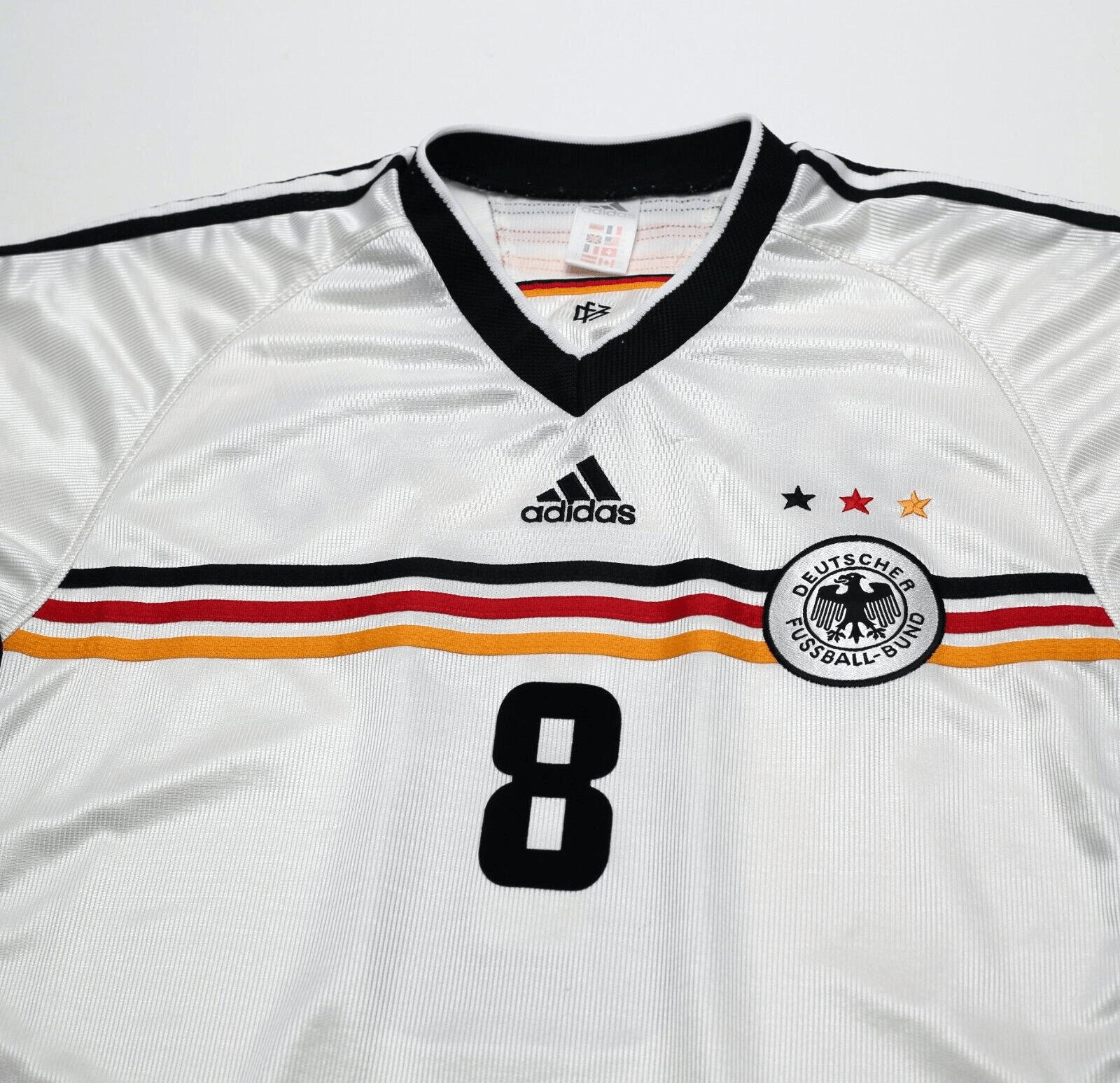 1998/00 MATTHAUS #8 Germany Vintage adidas Home Football Shirt (L) WC 98