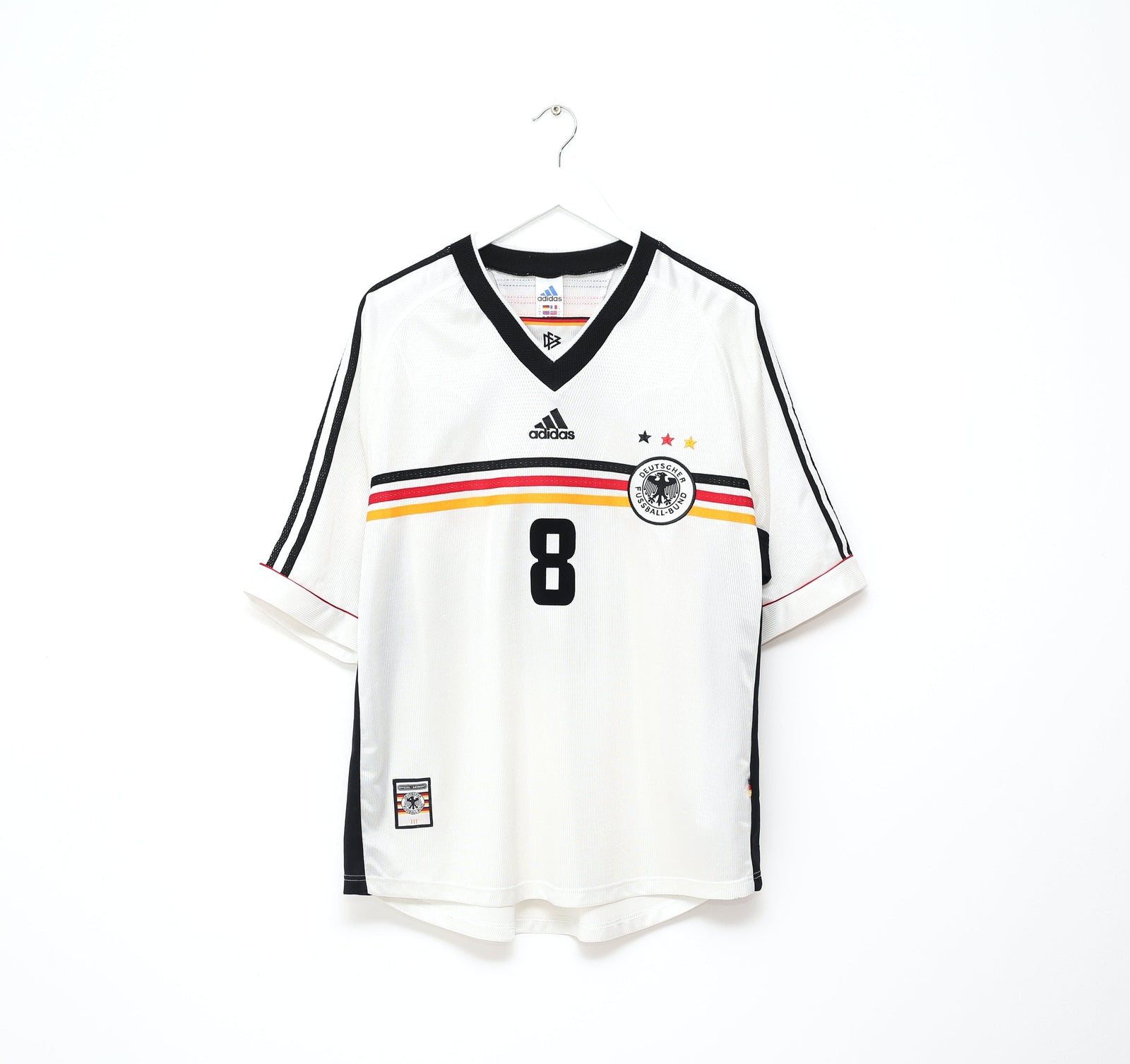 1998/00 MATTHAUS #8 Germany Vintage adidas Home Football Shirt (XL) WC 98