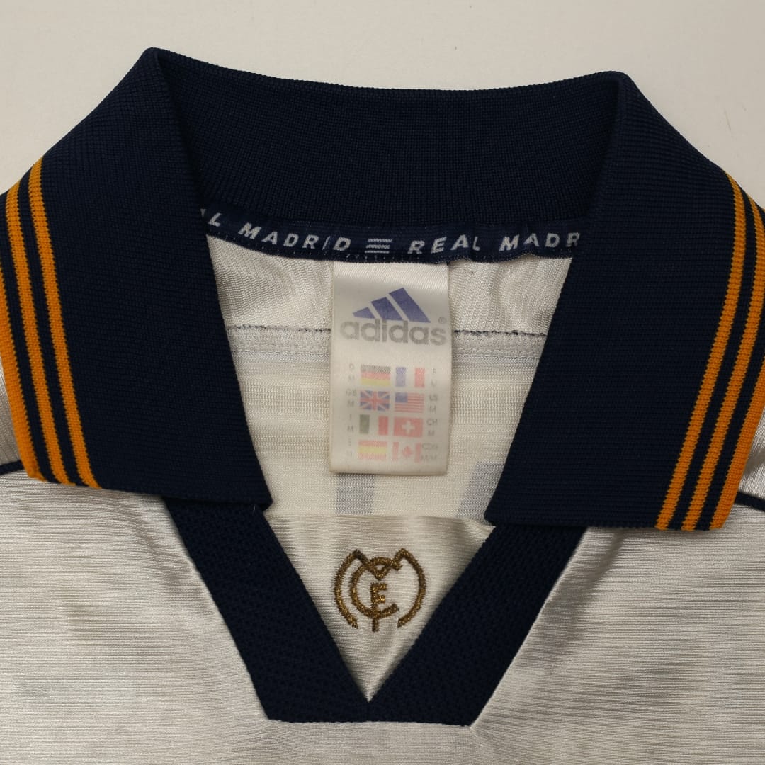 1998/00 RAUL #7 Real Madrid Vintage adidas Home Football Shirt (M)