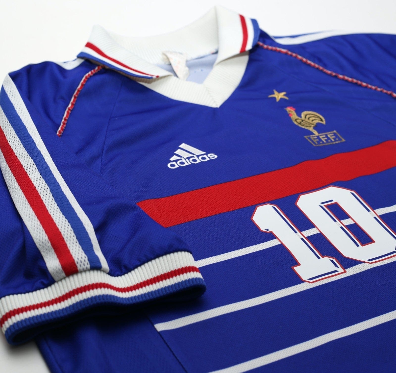 1998/00 ZIDANE #10 France Vintage adidas Home Football Shirt (M) World Cup 98