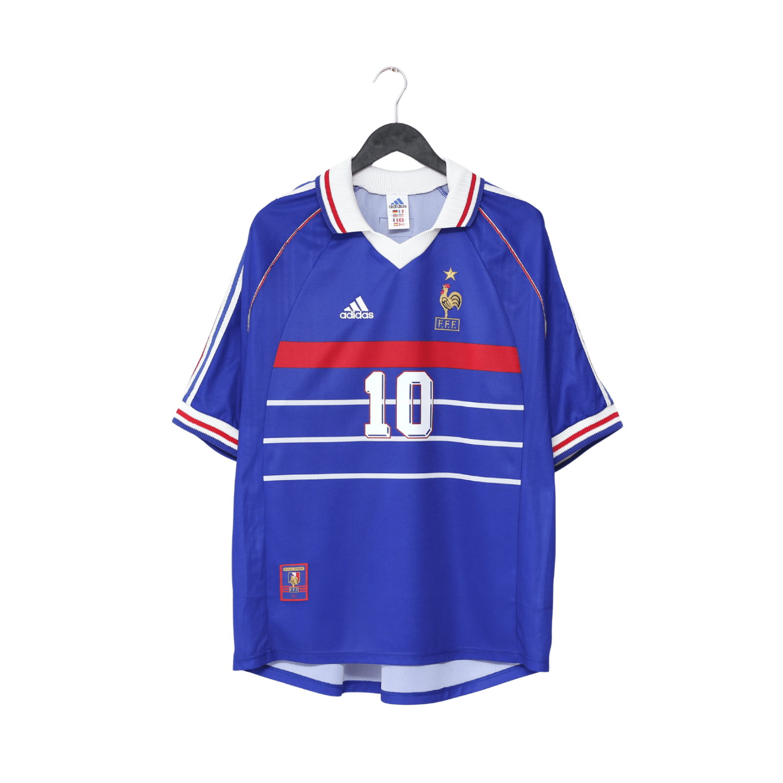 1998/00 ZIDANE #10 France Vintage adidas Home Football Shirt (XL) World Cup 98