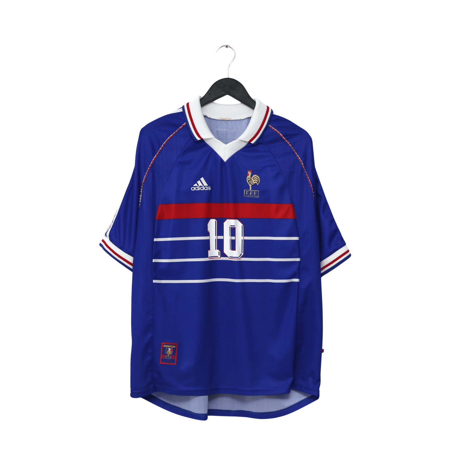 1998/00 Zidane #10 France Vintage adidas Home Football Shirt (XL) World Cup 98