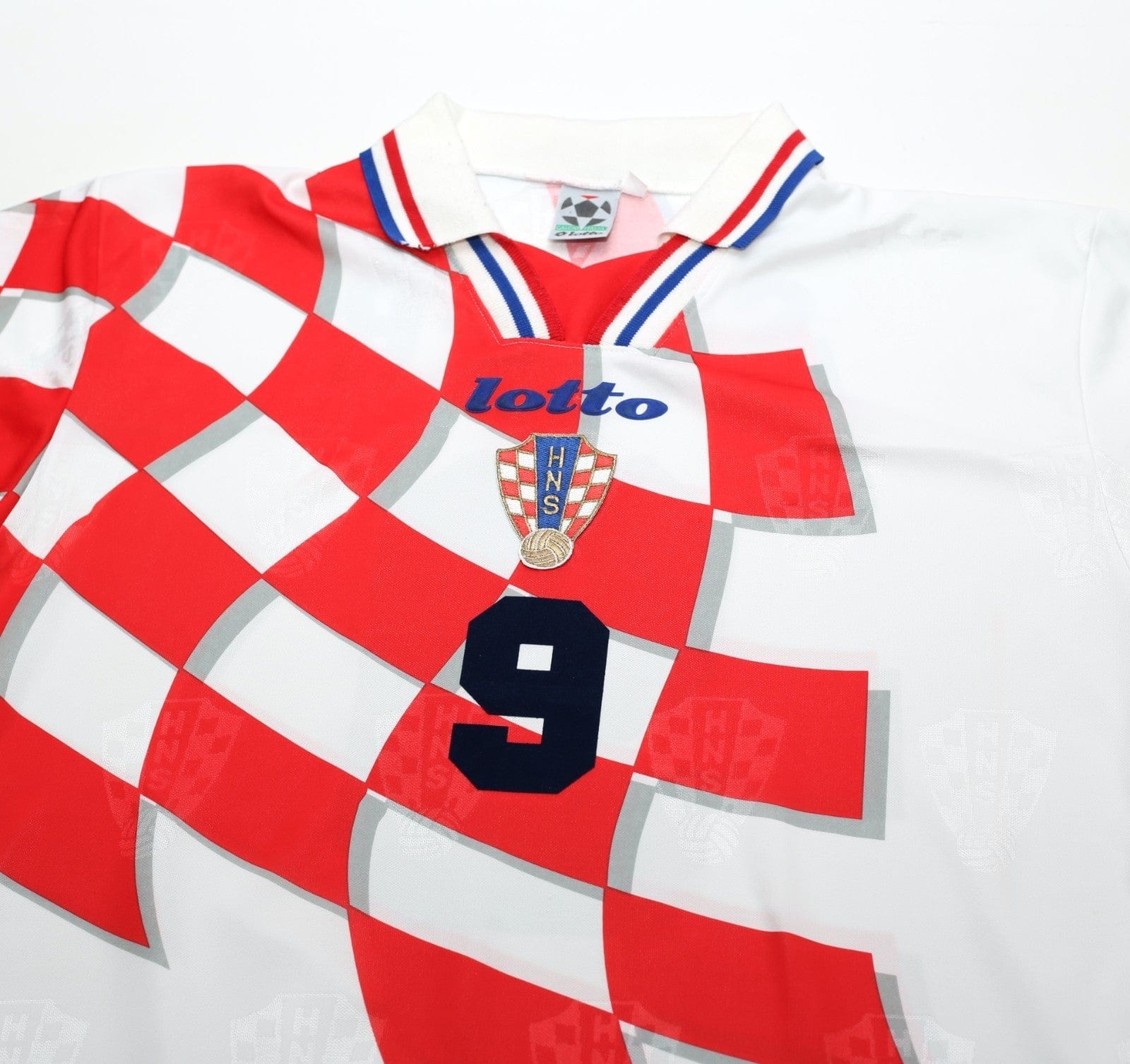 1998/01 SUKER #9 Croatia Vintage Lotto Home Football Shirt 40/42 (L) WC 98