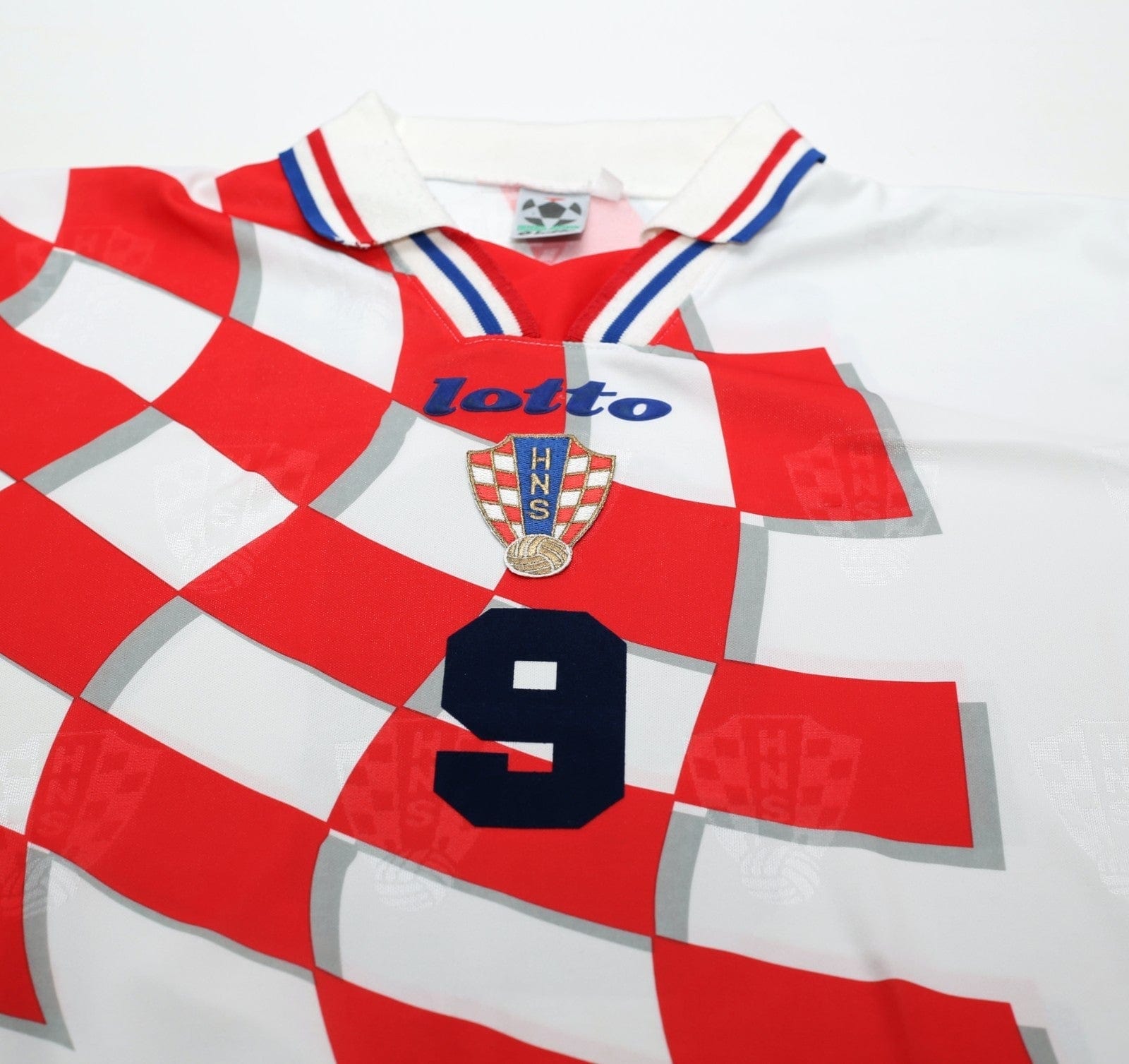 1998/01 SUKER #9 Croatia Vintage Lotto Home Football Shirt 40/42 (L) WC 98