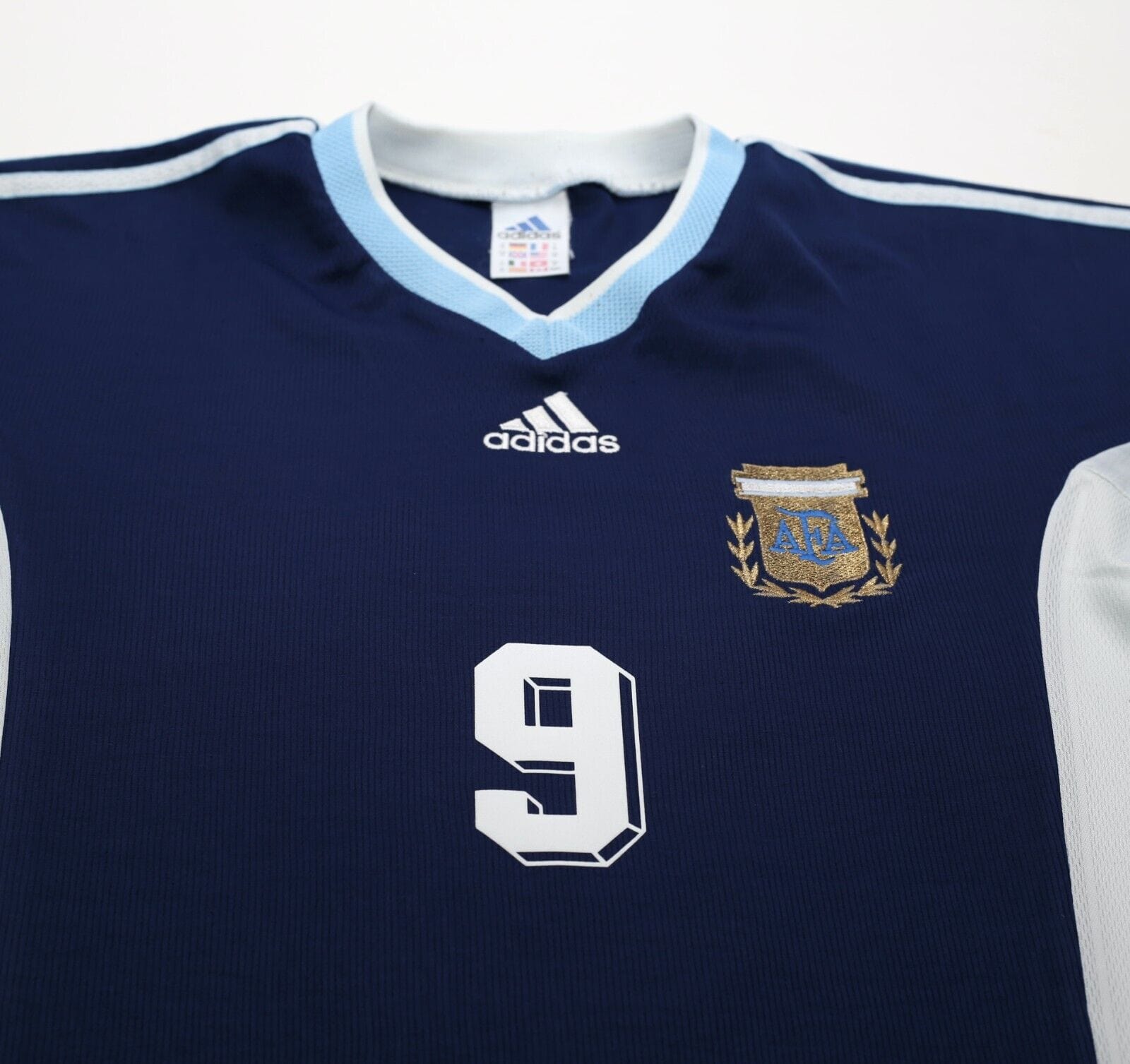 1998/99 BATISTUTA #9 Argentina Vintage adidas Away Football Shirt (M) WC 1998