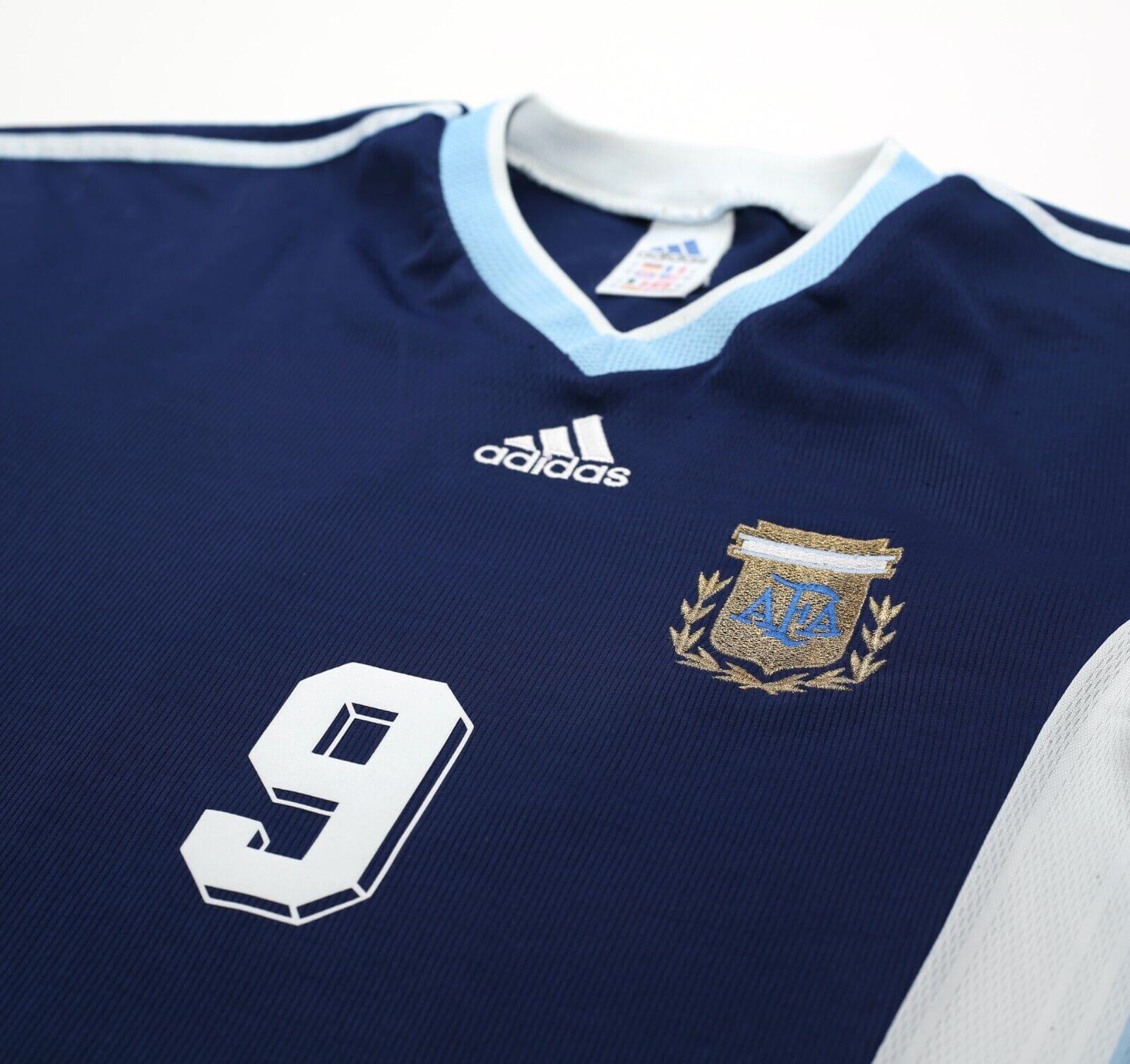 1998/99 BATISTUTA #9 Argentina Vintage adidas Away Football Shirt (M) WC 1998
