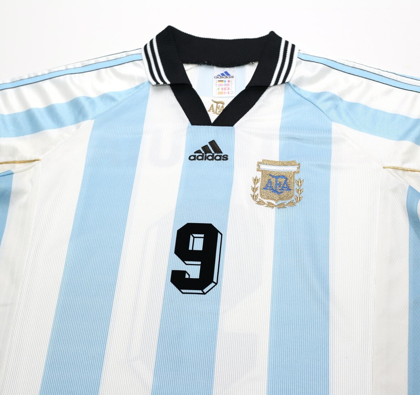 1998/99 BATISTUTA #9 Argentina Vintage adidas Home Football Shirt (M) WC 1998