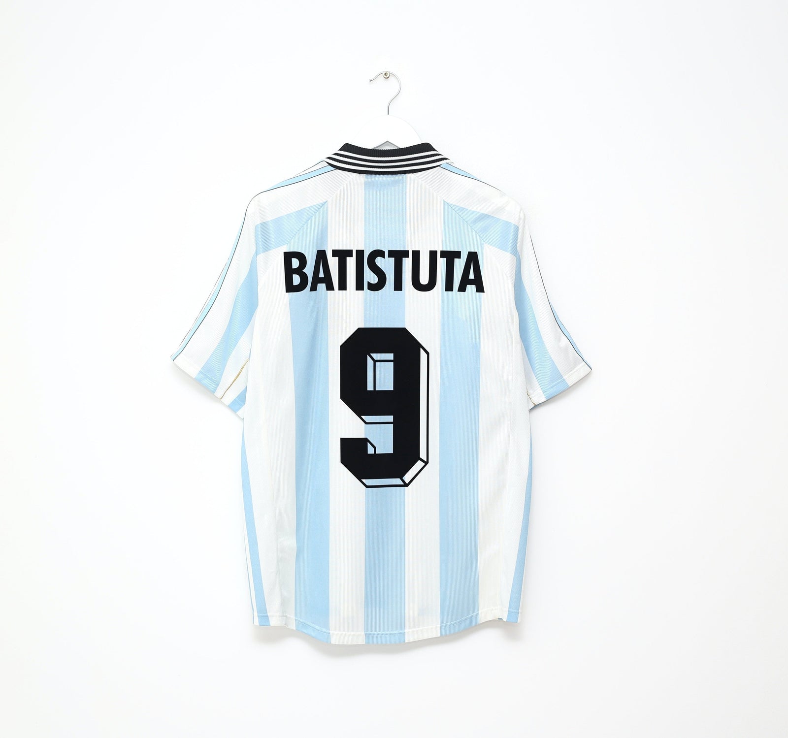 1998/99 BATISTUTA #9 Argentina Vintage adidas Home Football Shirt (M) WC 1998