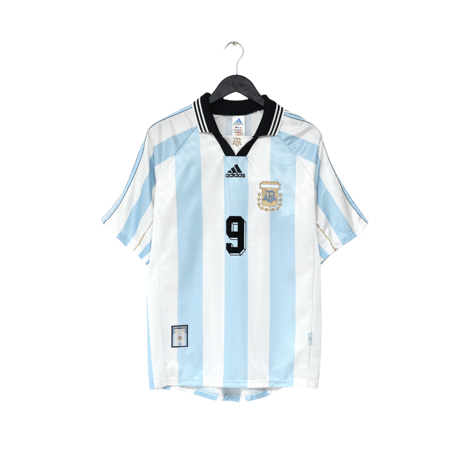 1998/99 BATISTUTA #9 Argentina Vintage adidas Home Football Shirt (M) WC 98