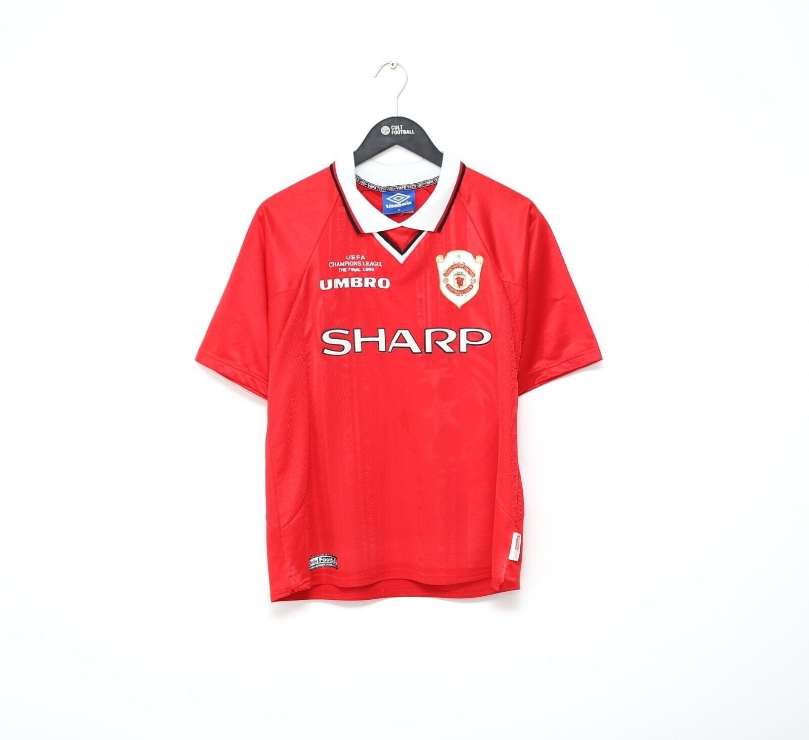 1998/99 BECKHAM #7 Manchester United Vintage Umbro UCL FINAL Football Shirt (M)