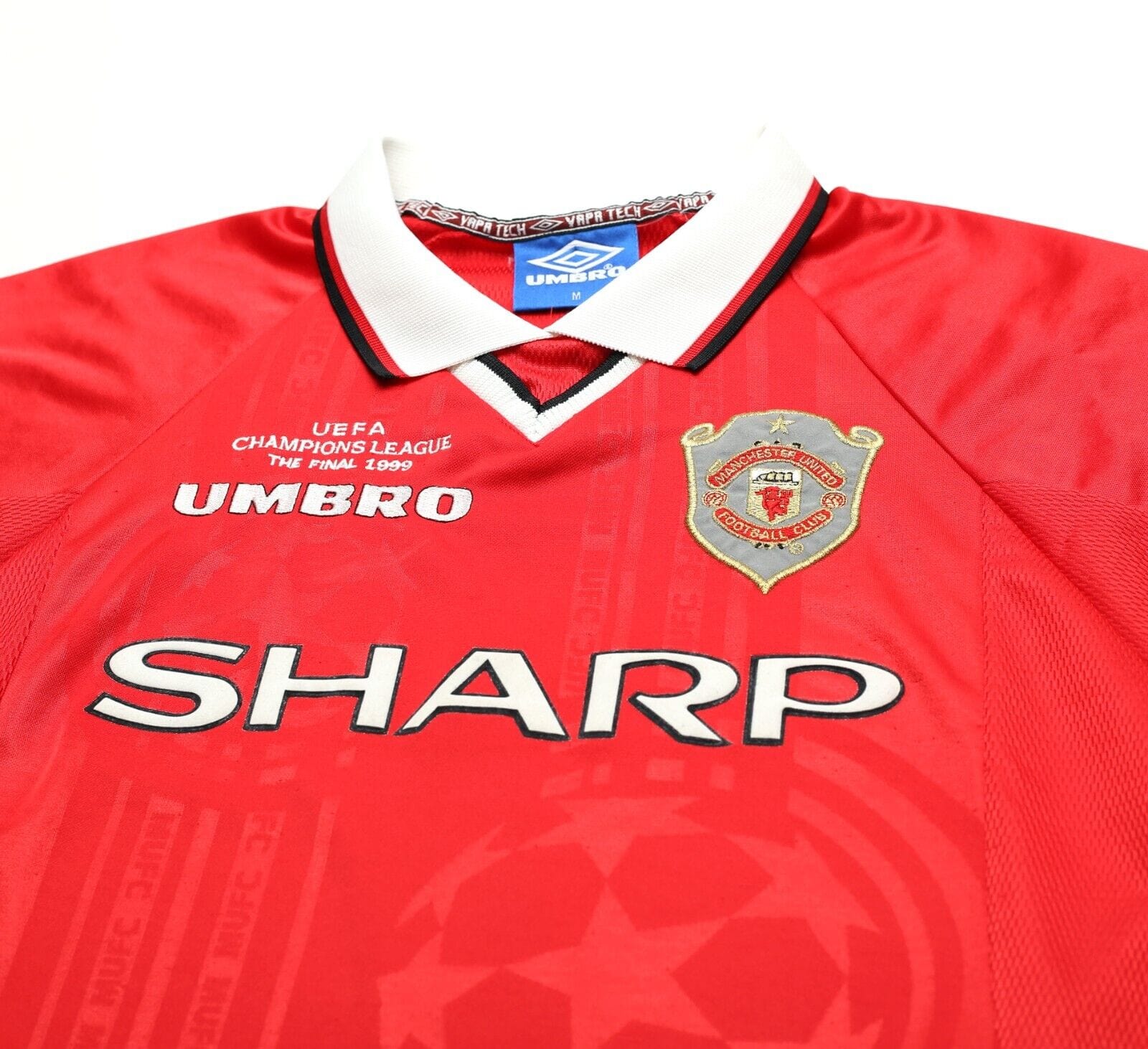 1998/99 BECKHAM #7 Manchester United Vintage Umbro UCL FINAL Football Shirt (M)
