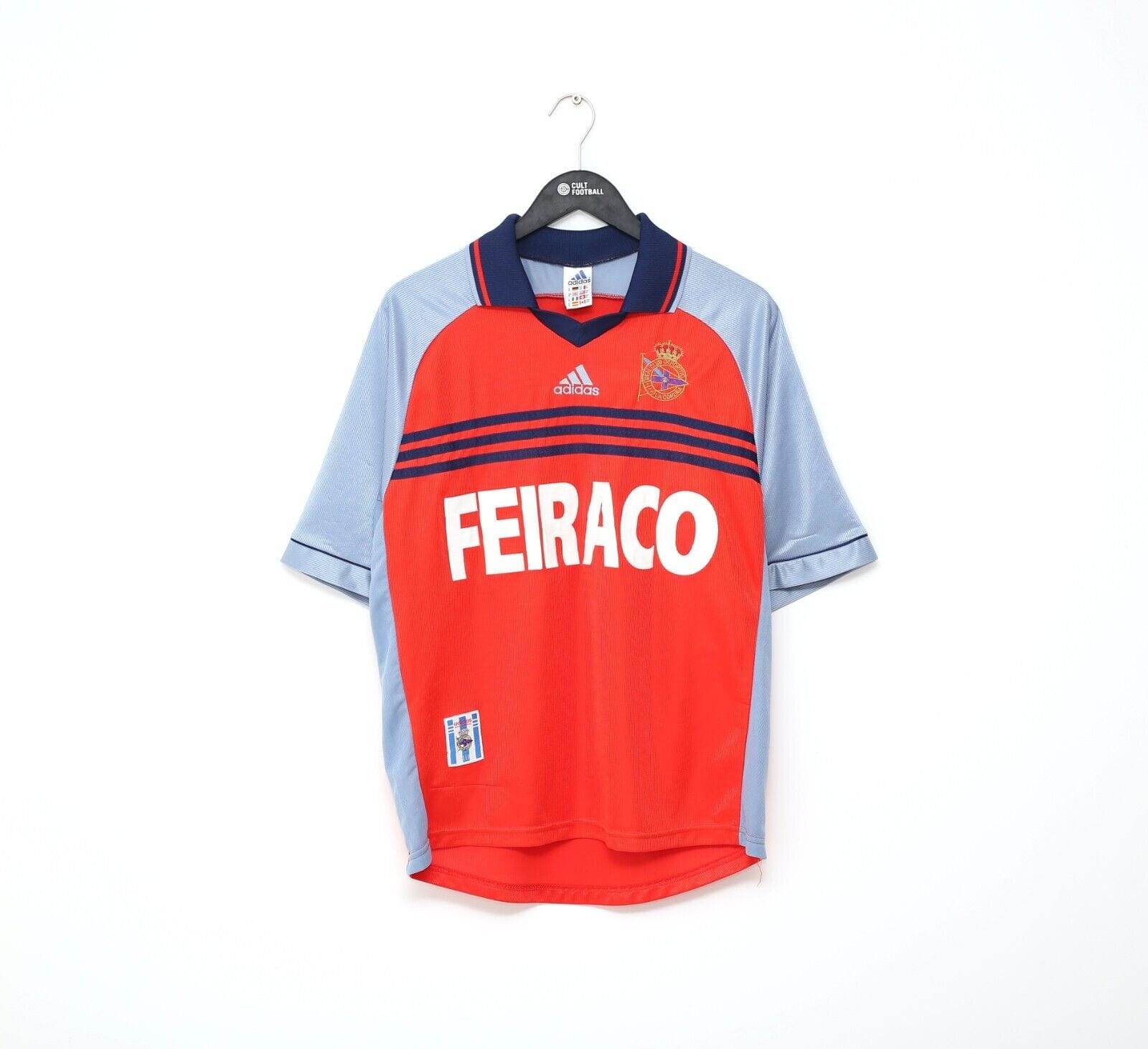 1998/99 DEPORTIVO LA CORUNA Vintage adidas Home Football Shirt Jersey (M)