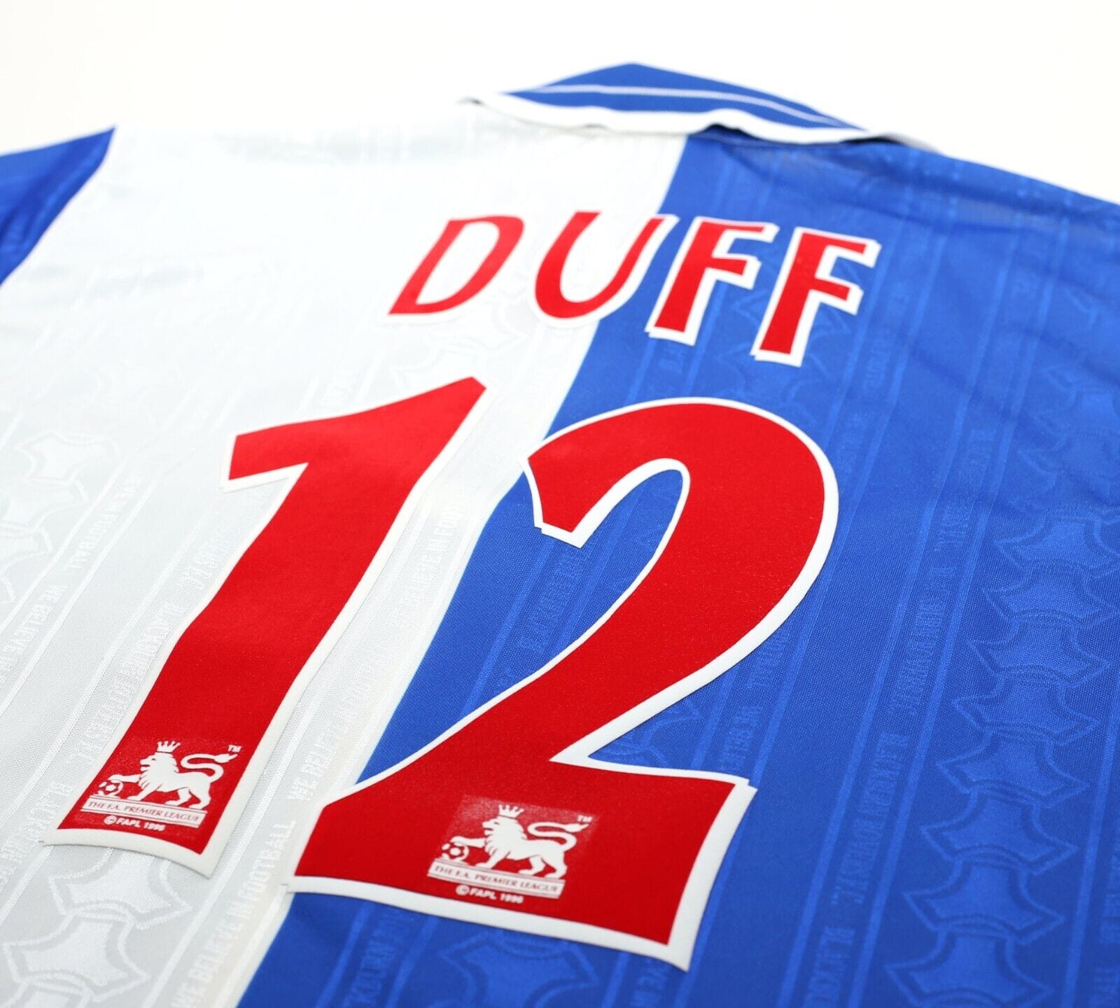 1998/99 DUFF #12 Blackburn Rovers Vintage Uhlsport Home Football Shirt (S)