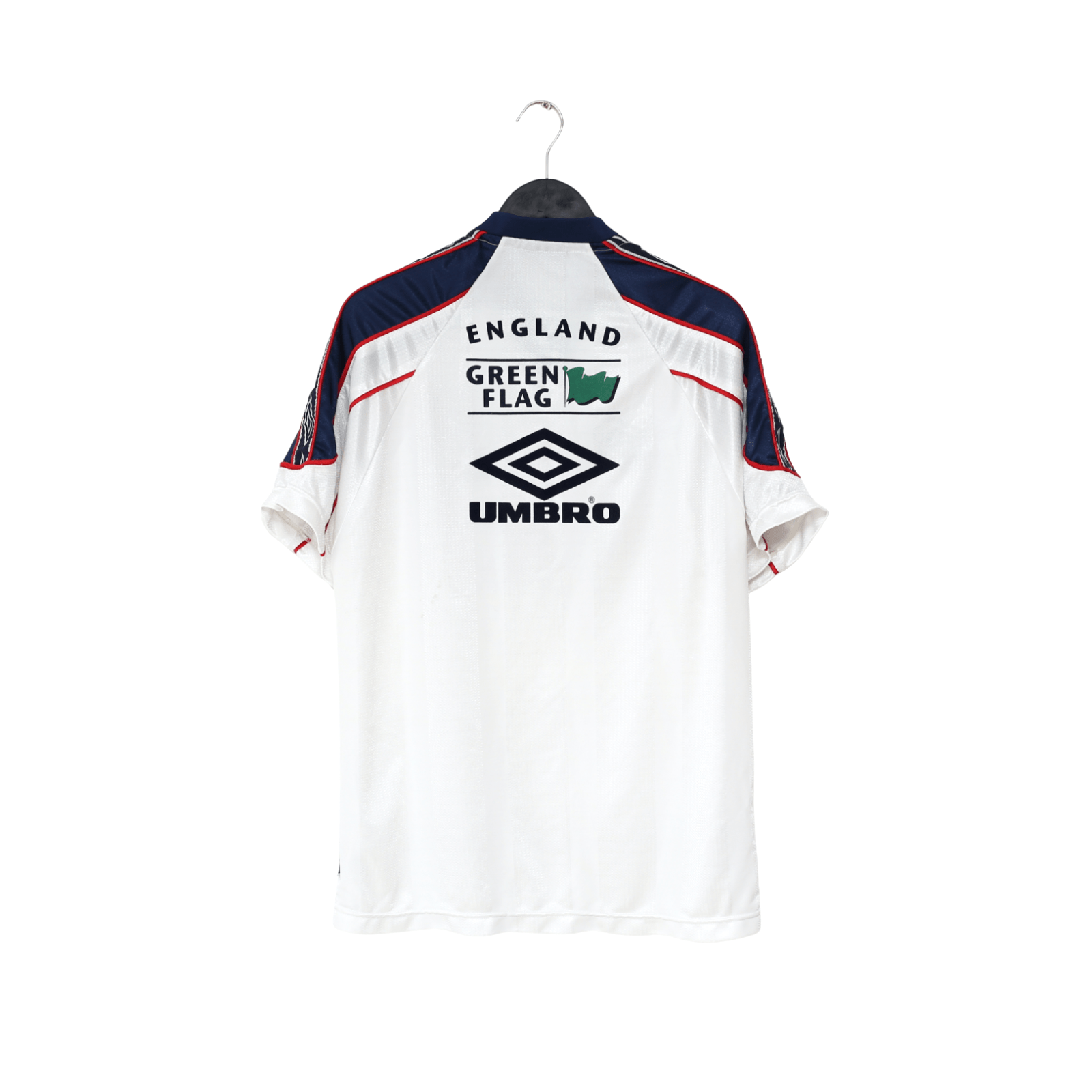 1998/99 ENGLAND Vintage Green Flag Umbro Football Training Shirt Top (L)