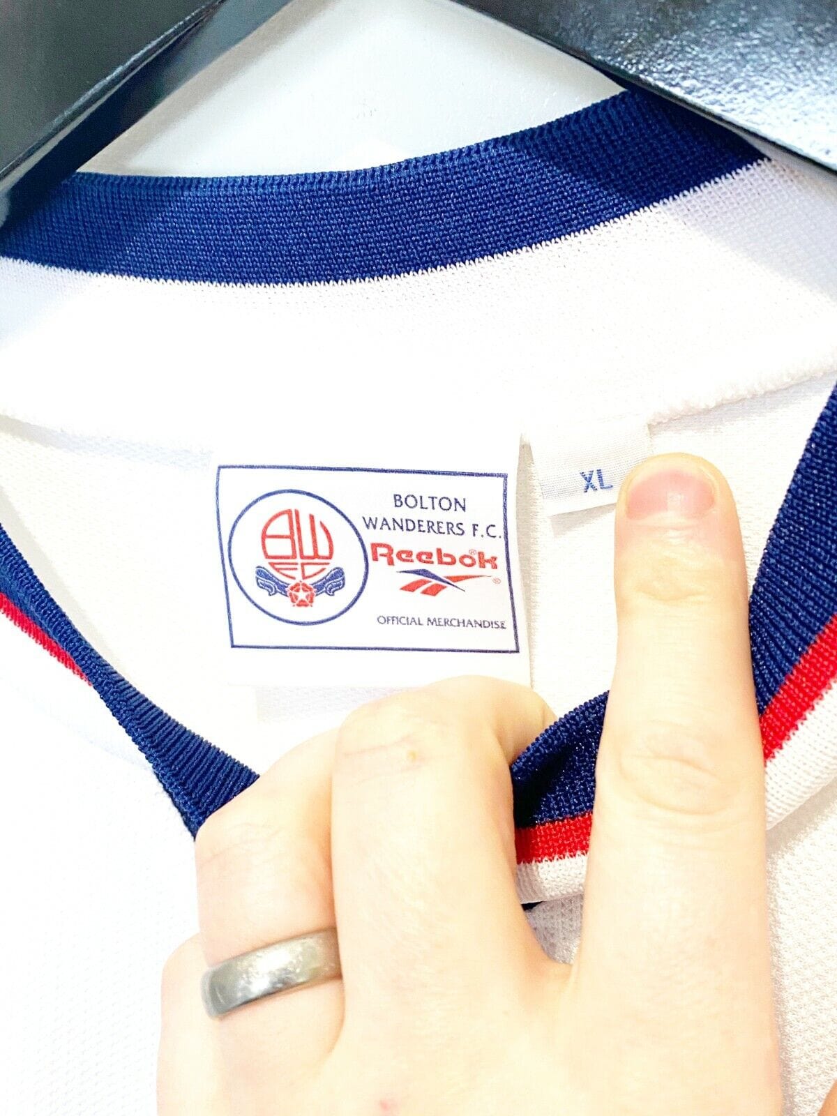 1998/99 GUNNLAUGSSON #11 Bolton Wanderers Reebok Football Shirt (XL) MATCH WORN