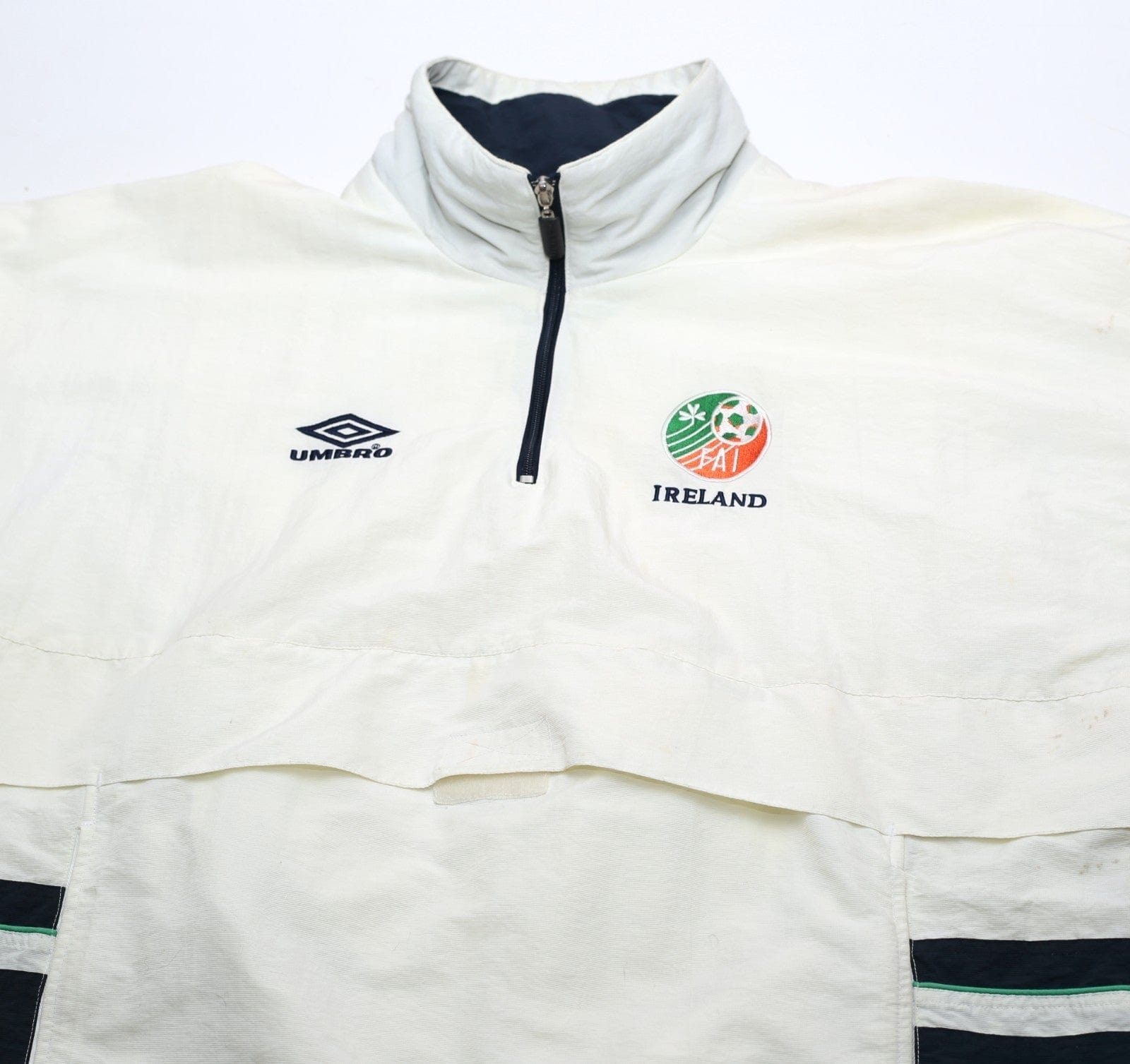 1998/99 IRELAND Vintage Umbro 1/4 Zip Football Training Jacket (L)