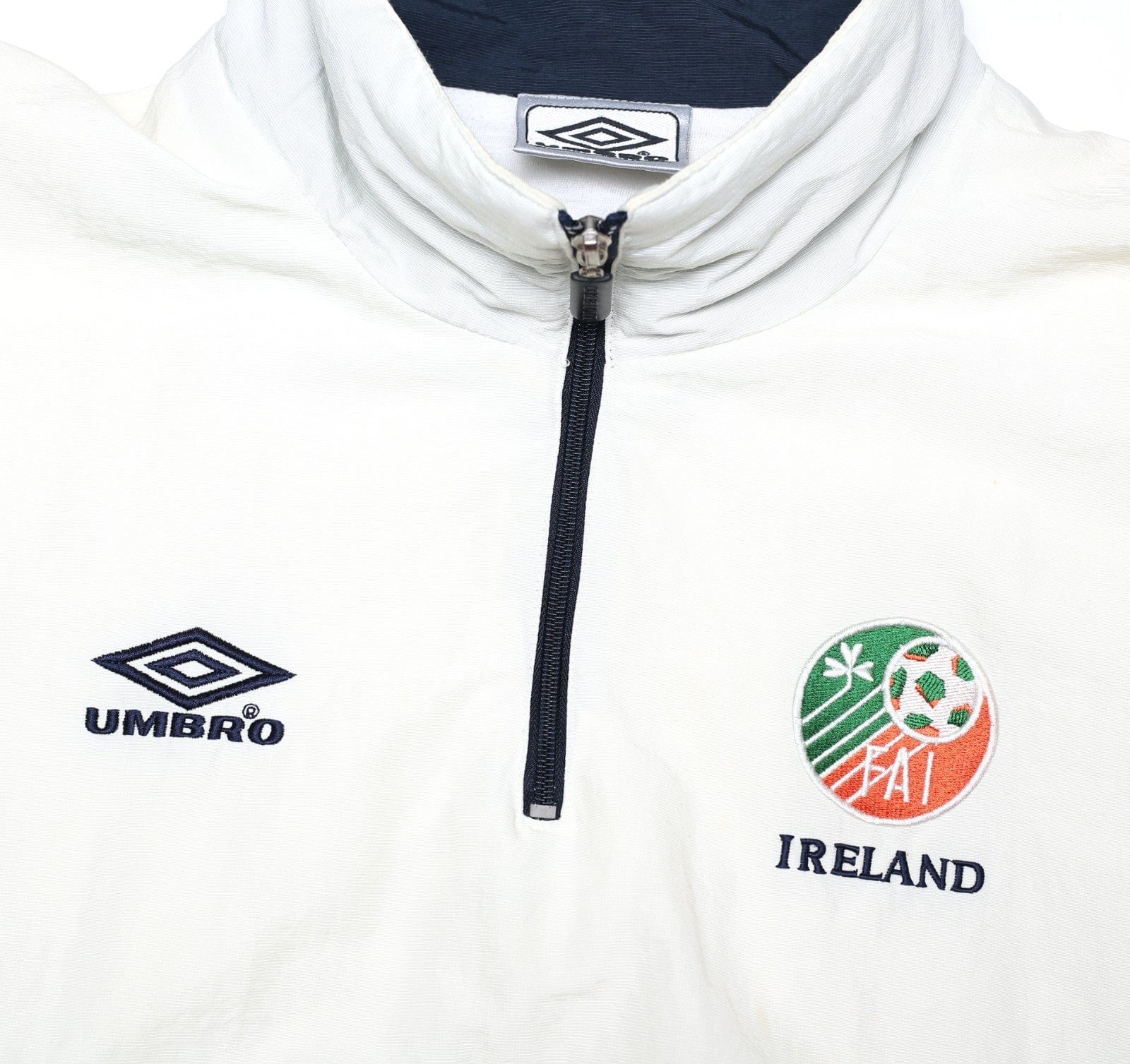 1998/99 IRELAND Vintage Umbro 1/4 Zip Football Training Jacket (L)