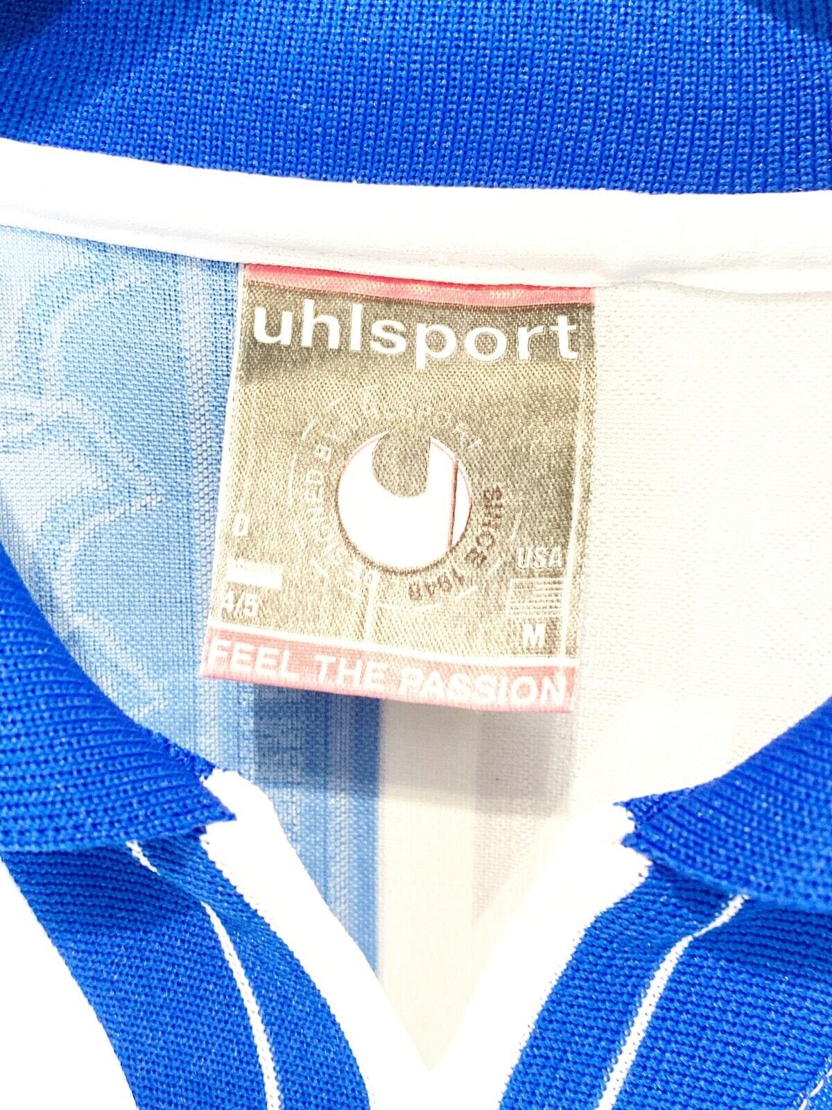 1998/99 JANSEN #33 Blackburn Rovers Vintage Uhlsport Home Football Shirt (M)