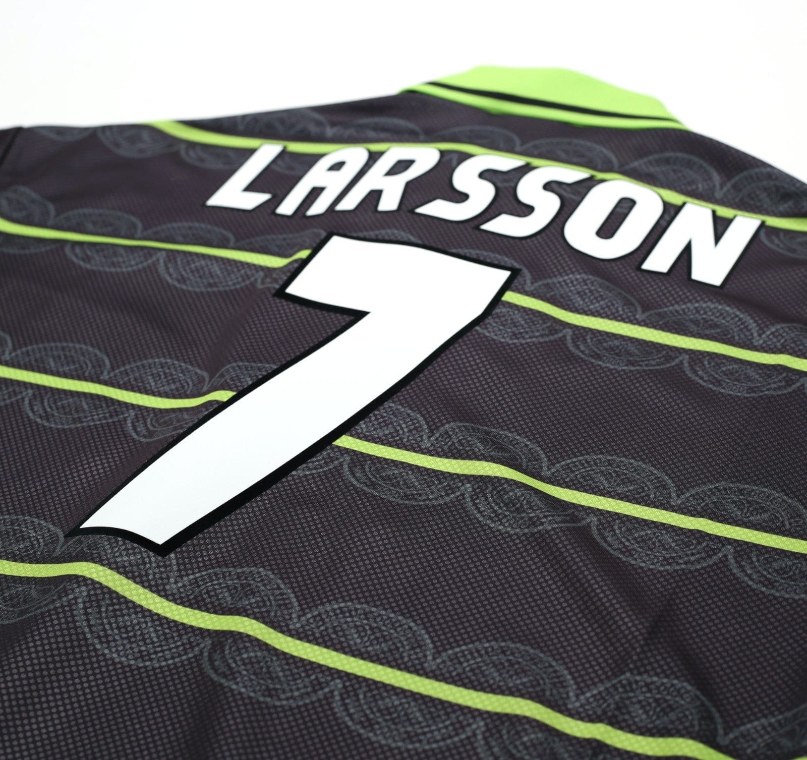 1998/99 LARSSON #7 Celtic Vintage Umbro Away Football Shirt (L)