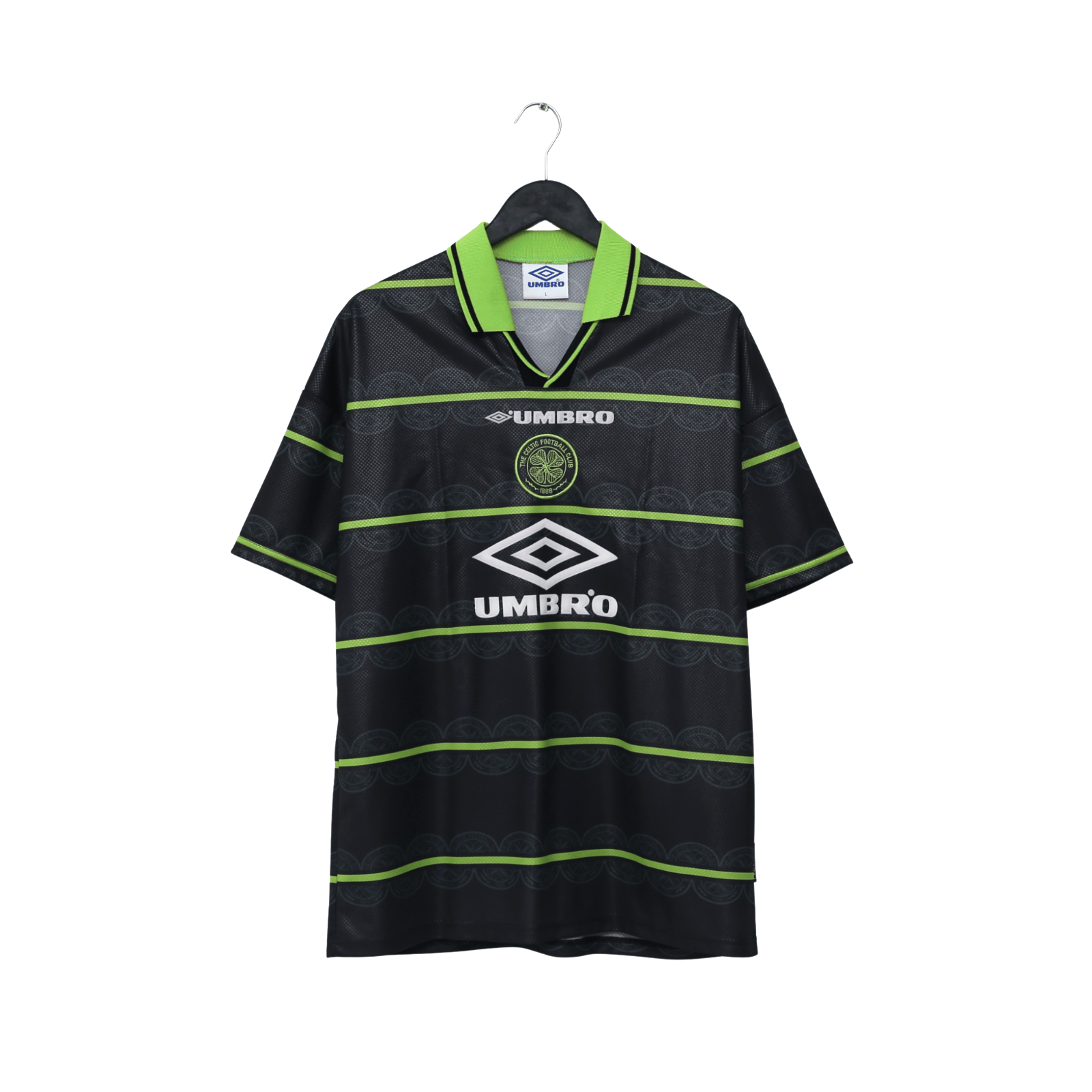 1998/99 Larsson #7 Celtic Vintage Umbro Away Football Shirt (L)