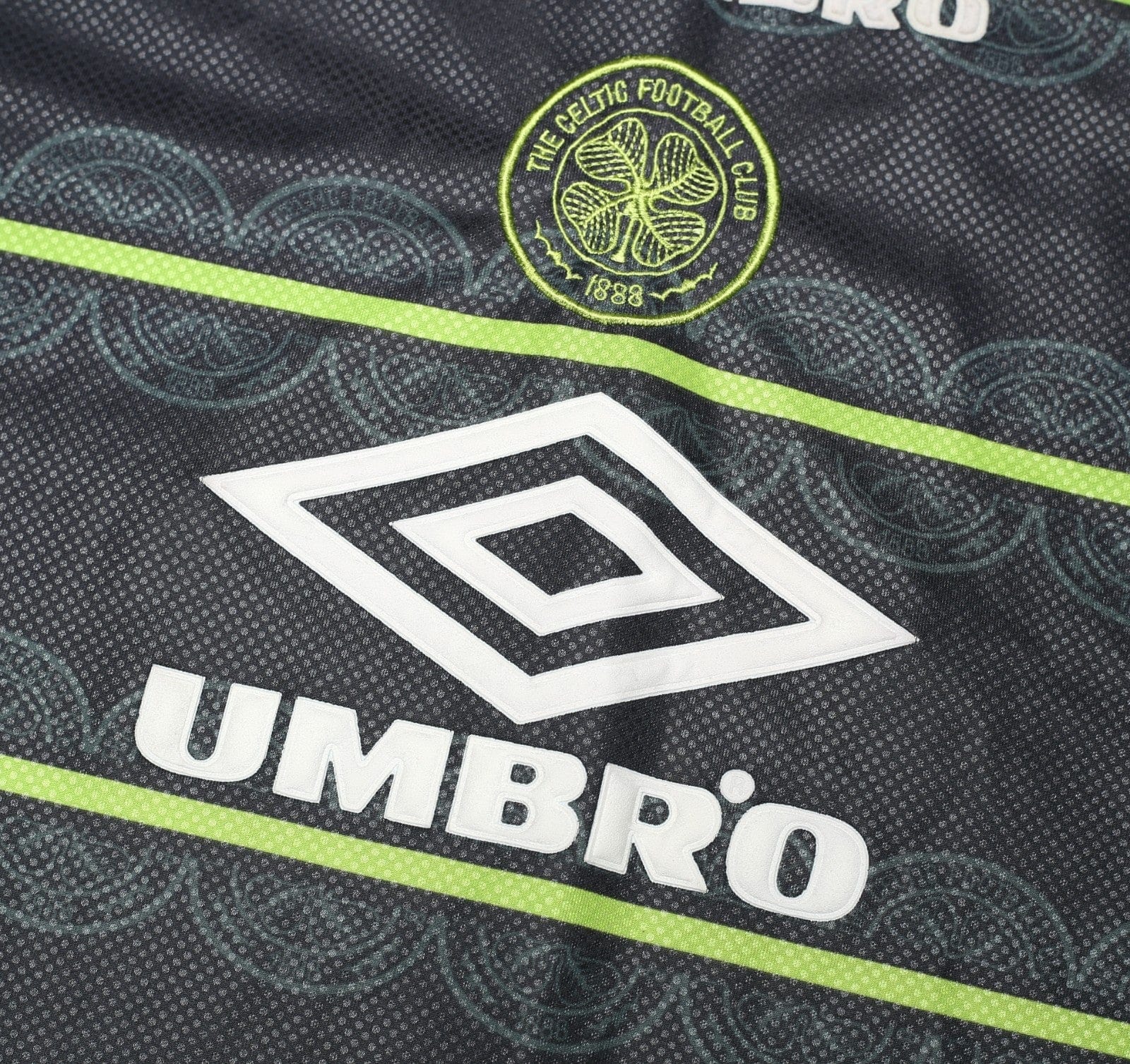 1998/99 LARSSON #7 Celtic Vintage Umbro Away Football Shirt (M)